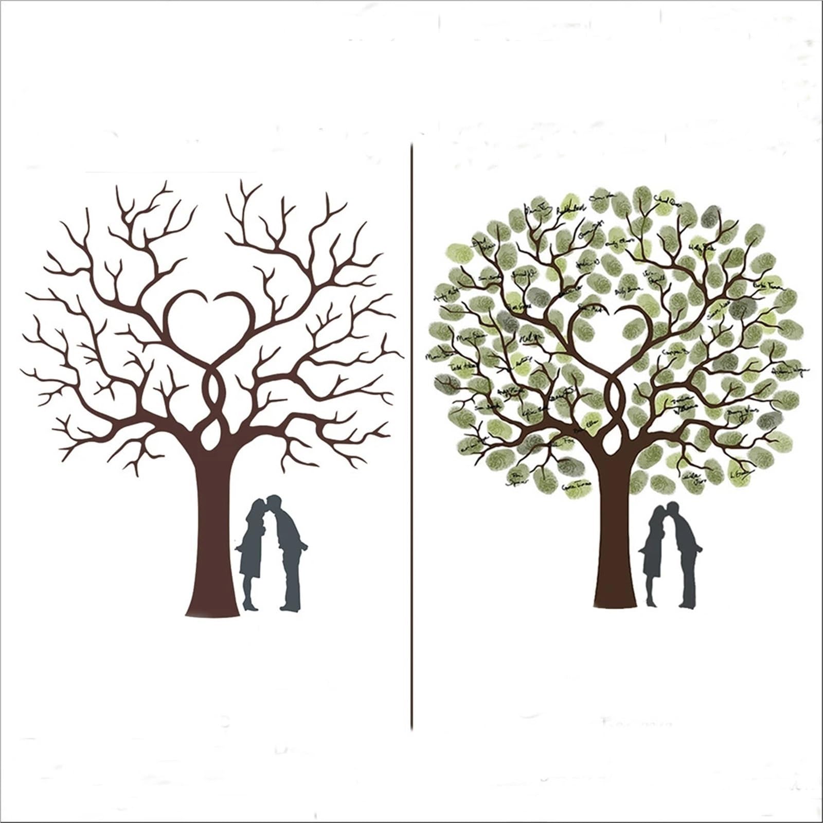 Livre d'or arbre à empreintes digitales pour une décoration de mariage romantique