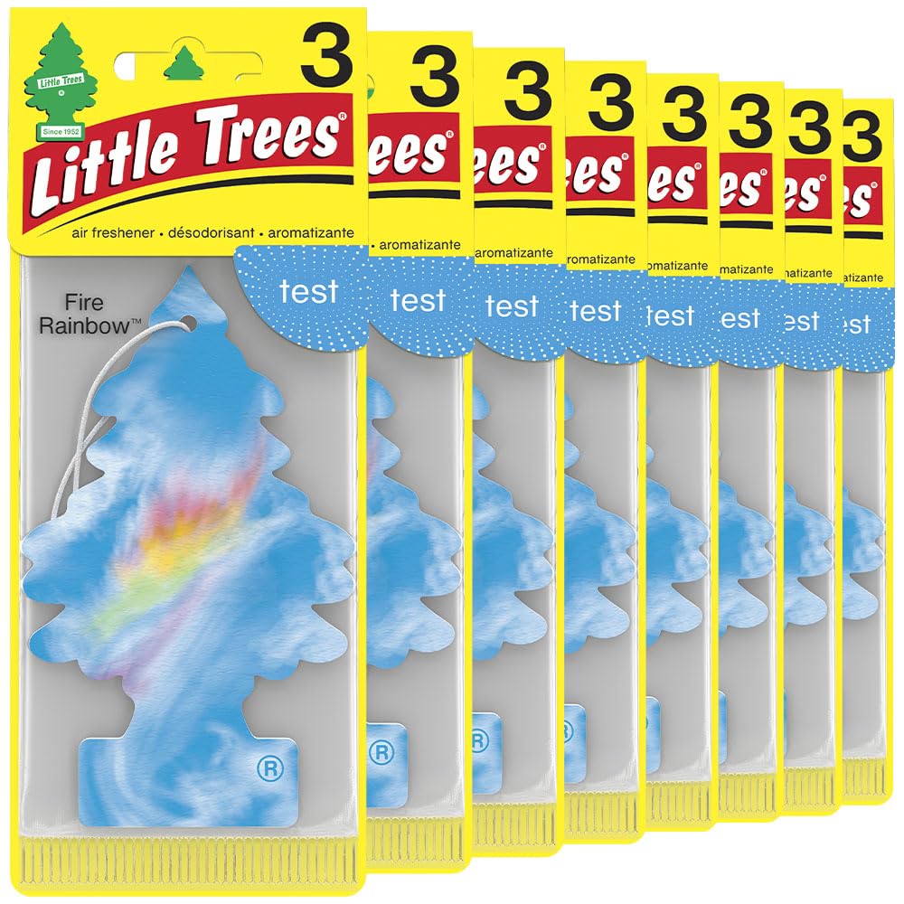 LITTLE TREES Car Air Freshener | Hanging Tree Provides Long Lasting Scent for Auto and Home | 24 Air Fresheners |Fire Rainbow Fire Rainbow 4 Count (Pack of 6)