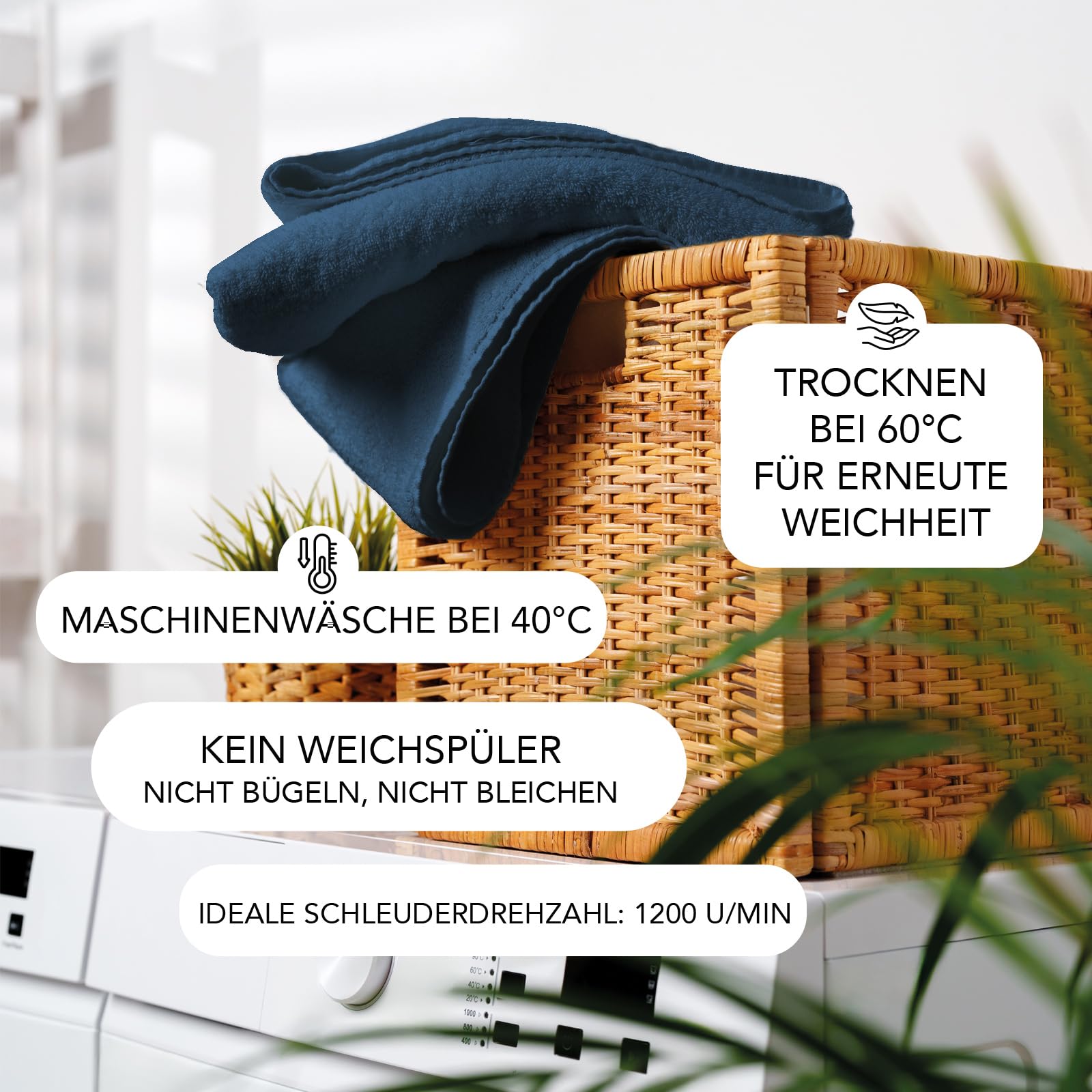 SLEEPZEN - Set aus 6 Gesichtstüchern/Waschlappen aus Bio-Baumwolle (Blue Poseidon) - GOTS & Oeko-Tex Zertifiziert - 500 g/m² Langstapel-Baumwolle - Besonders Weich - Hergestellt in Portugal