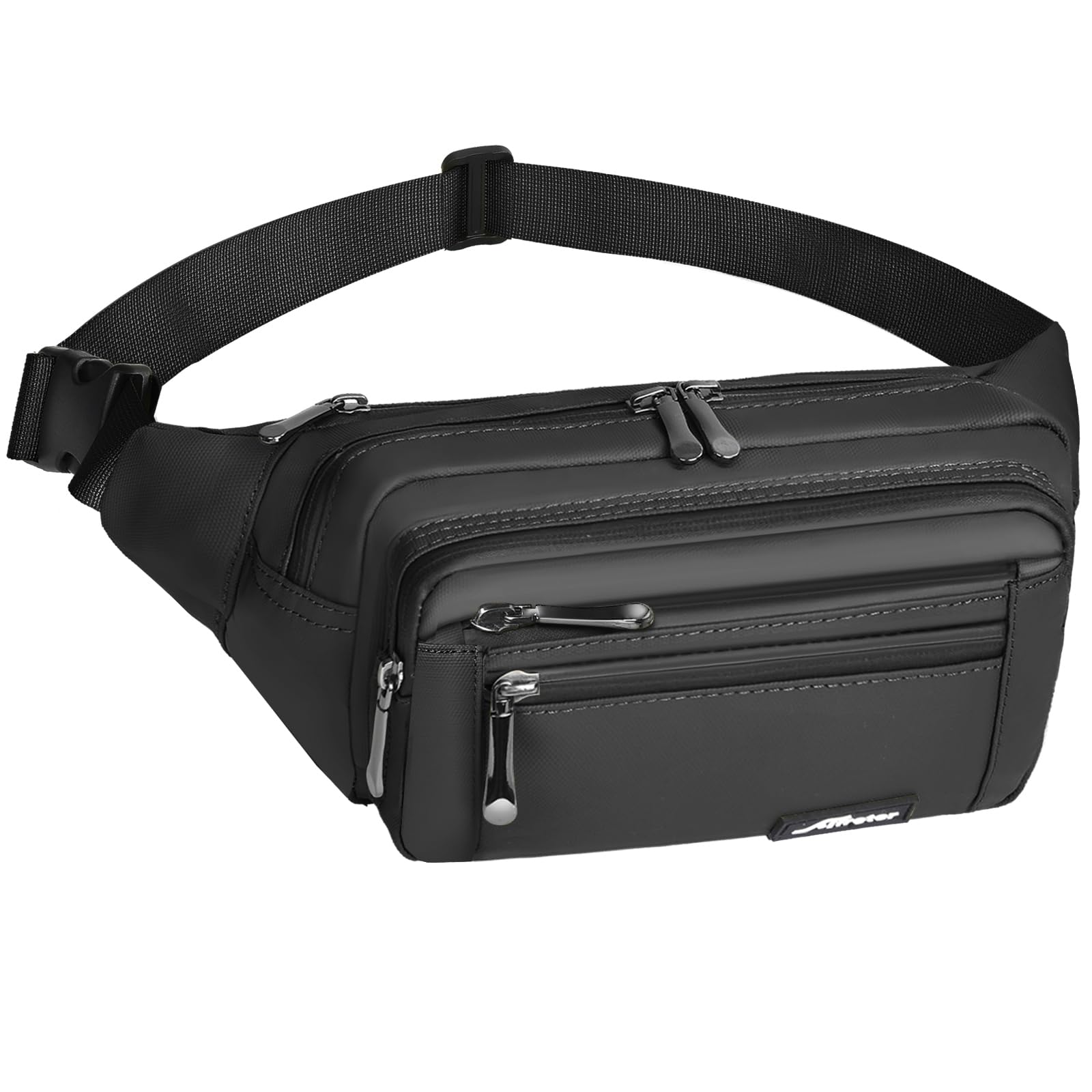 Waist Pack Bag Fanny Pack for Men&Women Hip Bum Bag with Adjustable Strap for Outdoors Workout Traveling Casual Running Hiking Cycling (Black-1)