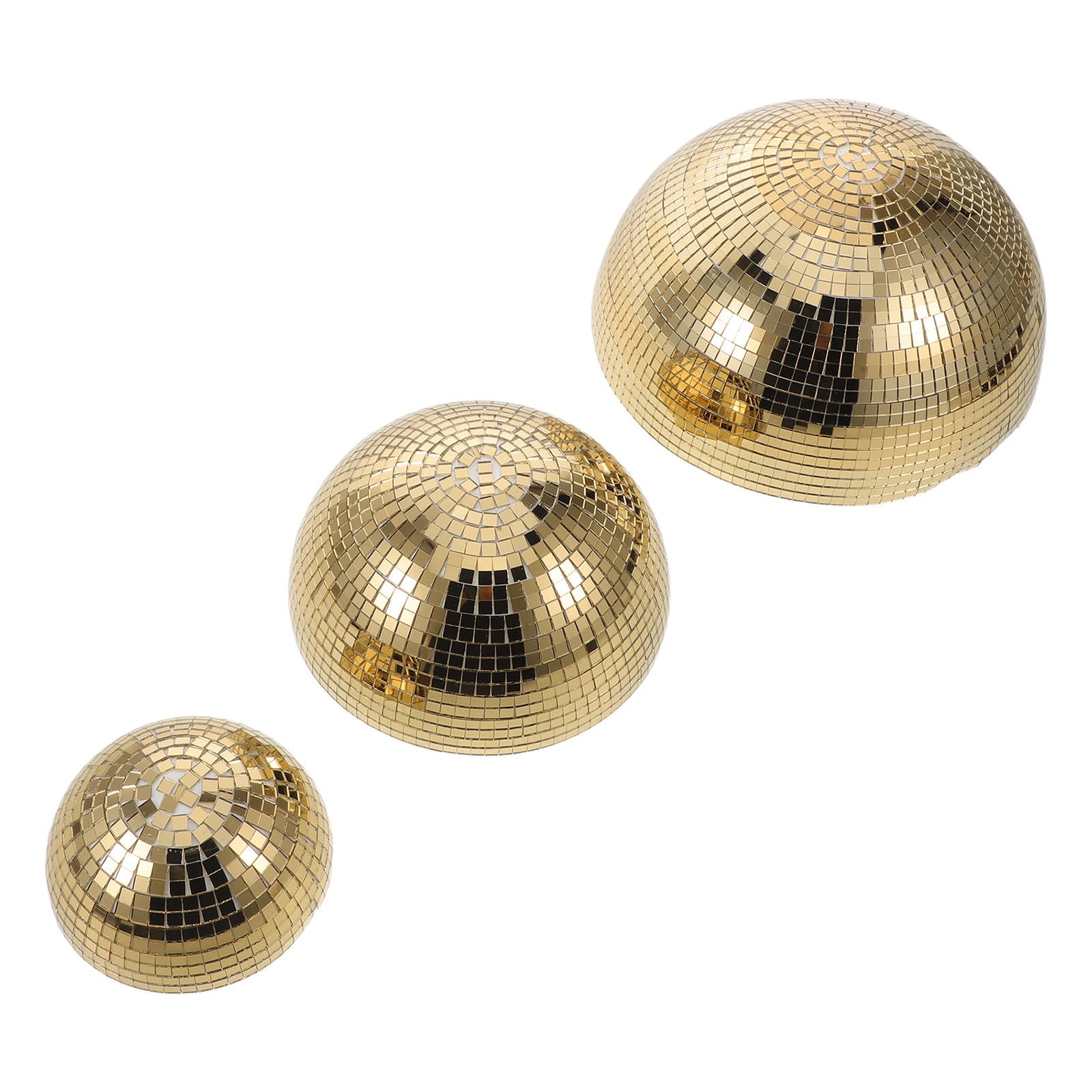Beaupretty 3 Stück Goldene Spiegelkugel Halbkugel aus Glas mit Reflektierender Oberfläche und Einfacher Montage für Festival Disco Ball Akzente und Hochzeitsdekoration im Modernen Stil