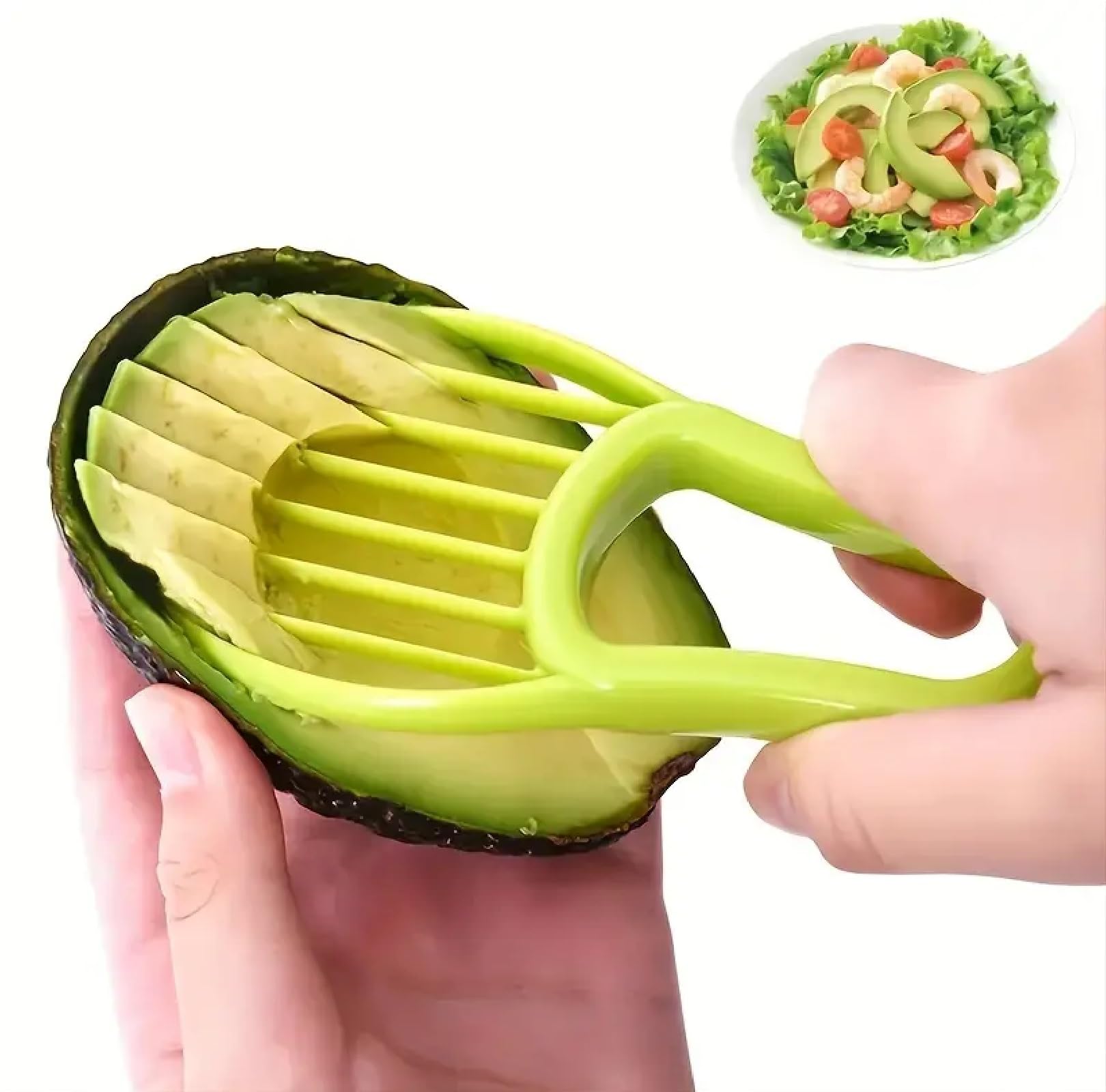 Generic Avocado Peeler & Slicer Tool - Easy Cutter and Scooper for Fruits & Vegetable - Hassle-Free Preparation Of Avocado, Green, 5305360272