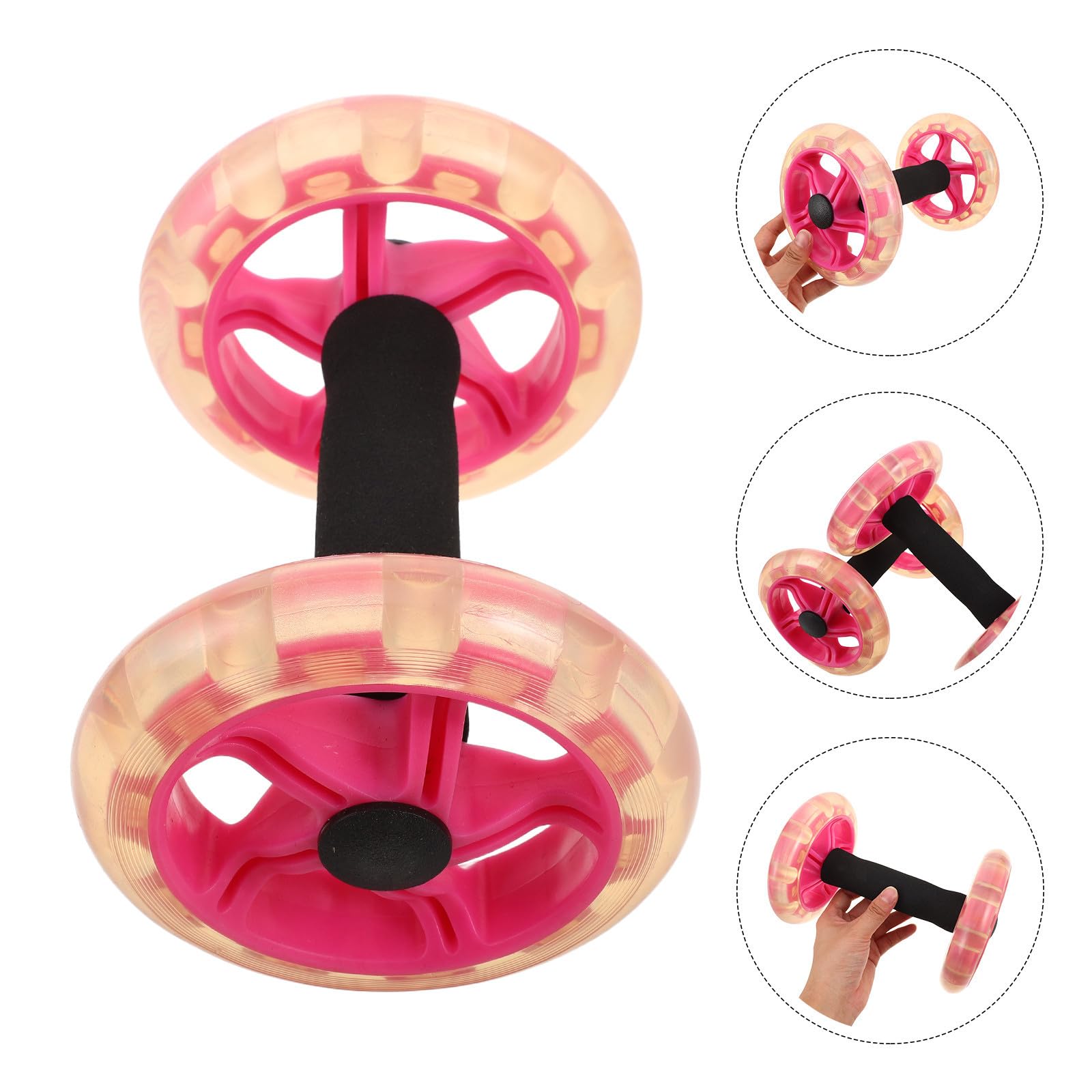 Veemoon Rueda de Abdominales Doble Material Pp y Esponja para Entrenamiento de Núcleo con Agarre Sincronizado y Equilibrio Mejorado Adecuado para Gimnasio en Casa y Oficina