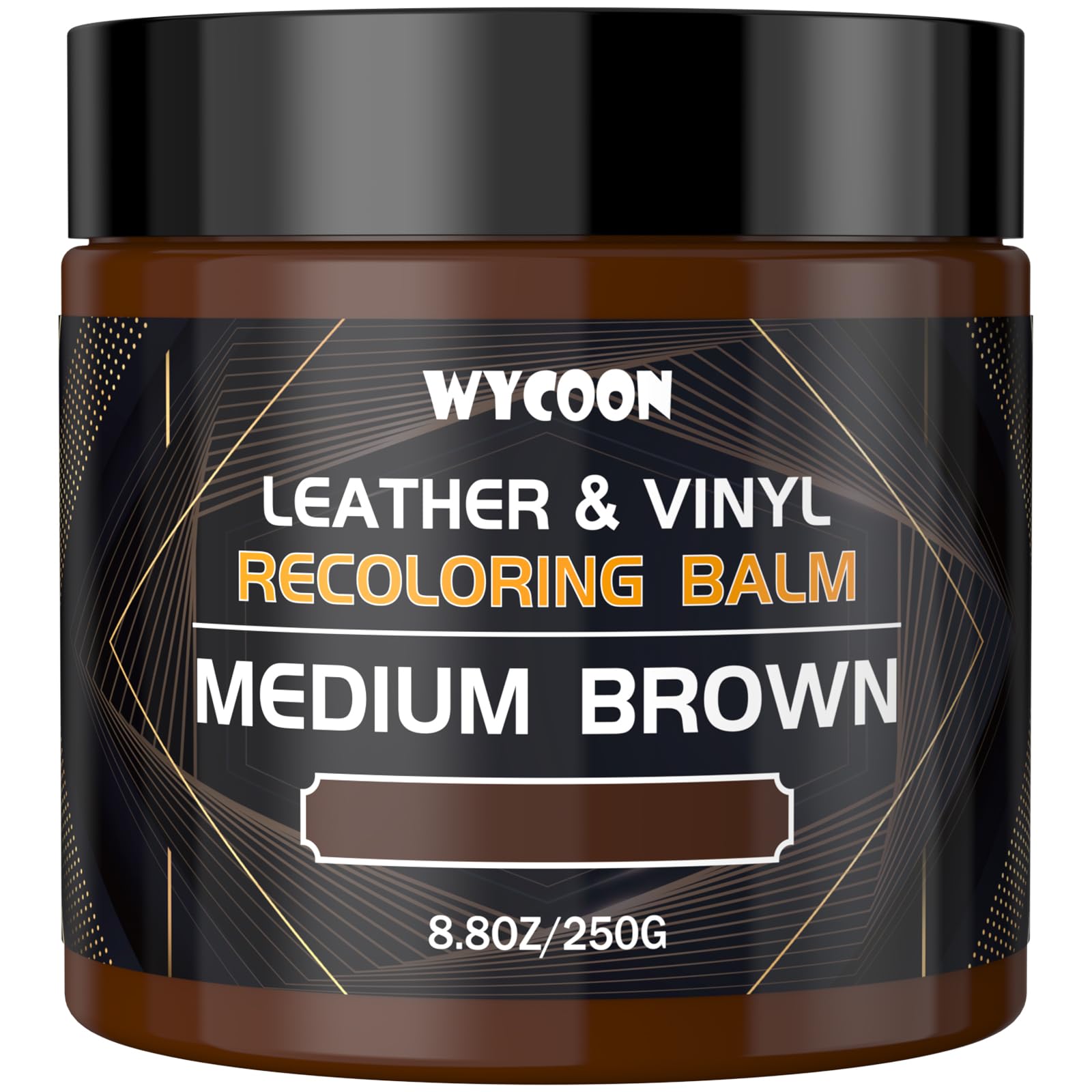 WYCOON Leather Recoloring Balm & Color Restorer | Medium Brown Leather Dye, Paint & Repair Kit for Furniture, Couches, Car Seats, Shoes | Restore