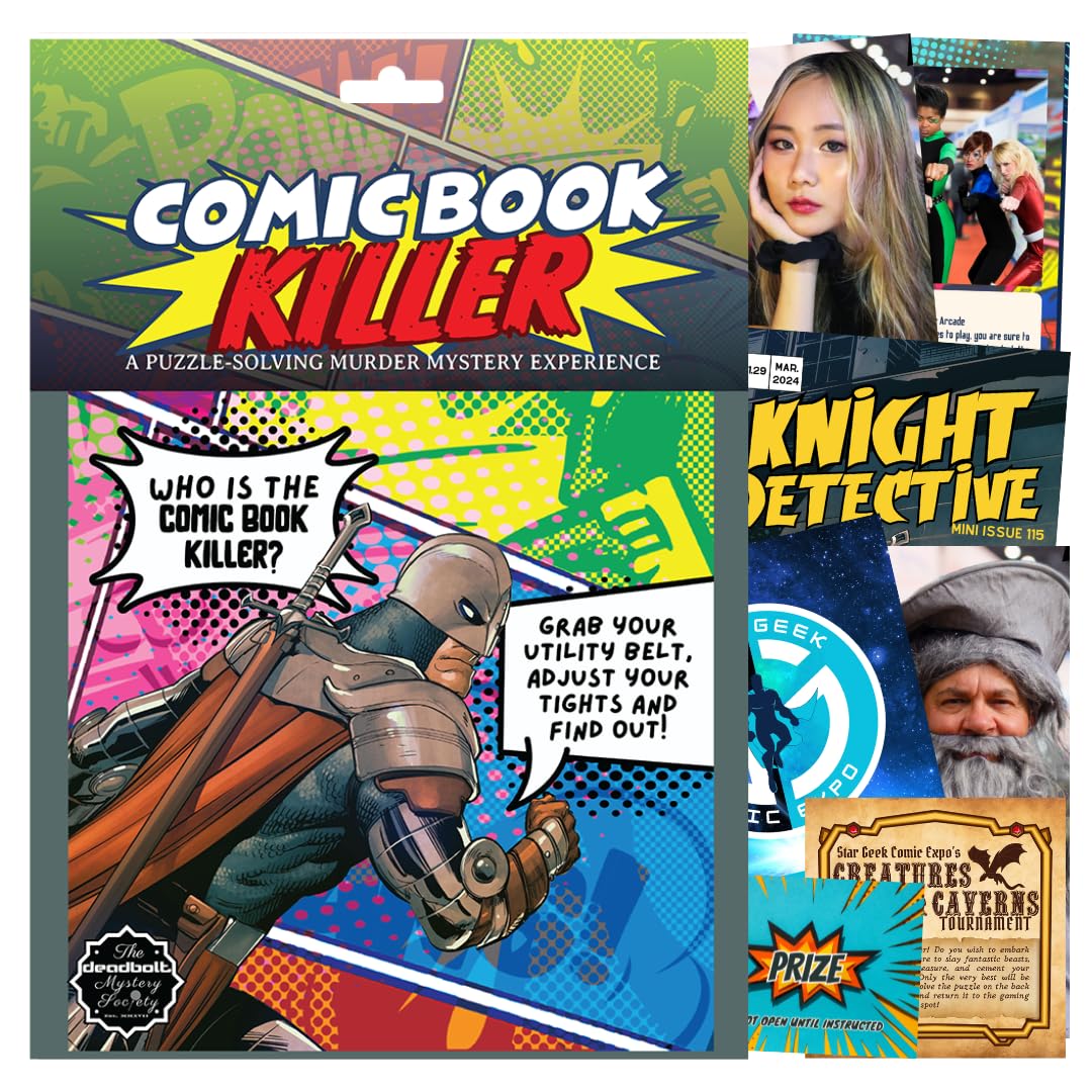 The Deadbolt Mystery Society–Comic Book Killer: Murder Mystery Game - Search for Clues, Solve Puzzles, Eliminate Suspects, Solve Solo Or with A Group