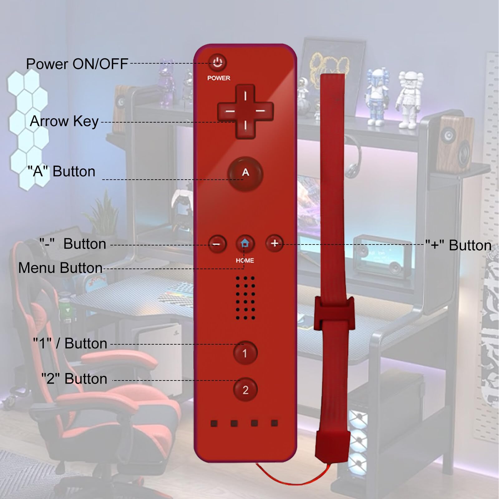 Telecomando Wii, 2x controller Wii controller di gioco connessione sensore di movimento remoto wireless controller gamepad sostitutivo per console Wii e Wii, con custodia e cinturino da polso
