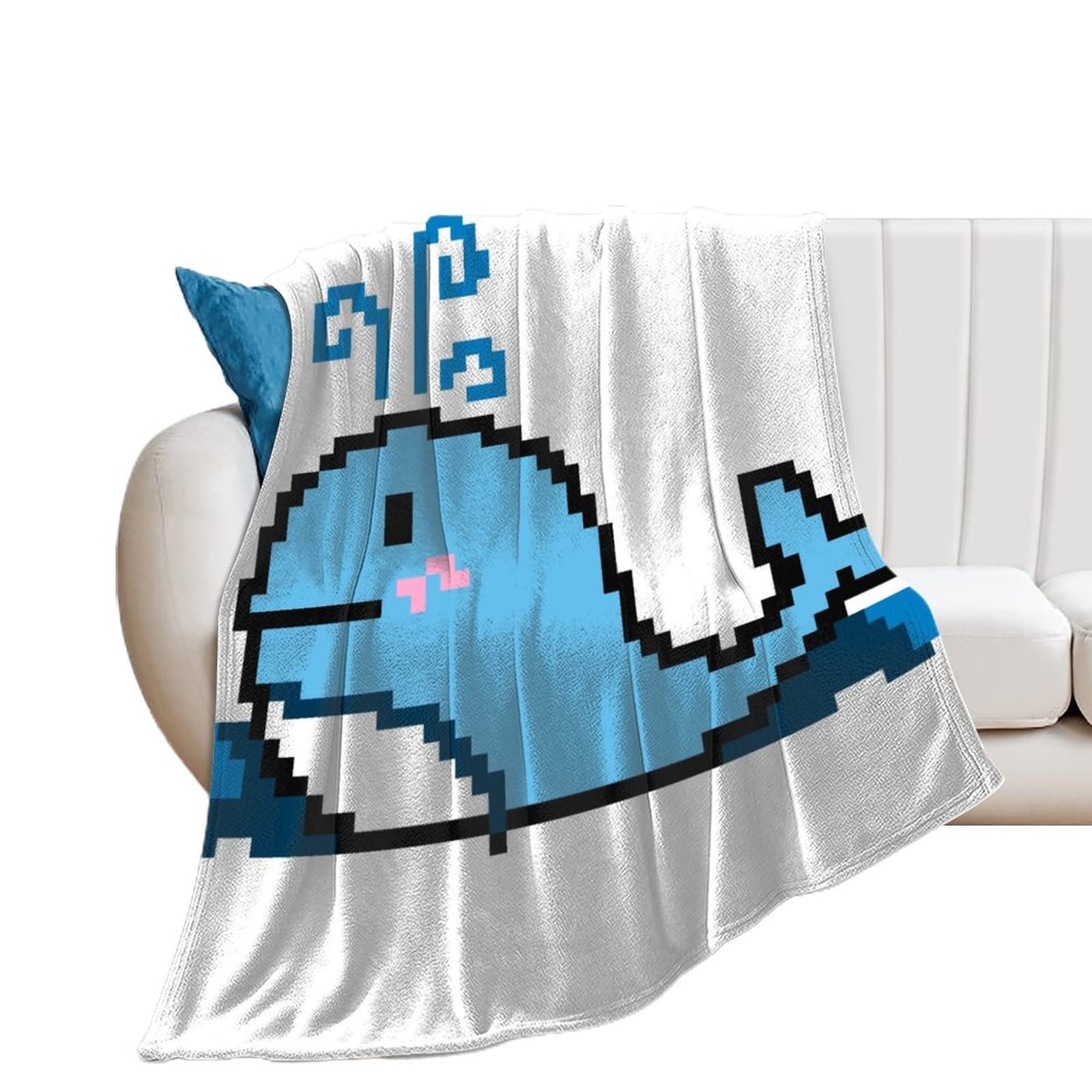 Couverture polaire baleine bleue en flanelle premium au toucher soyeux unique