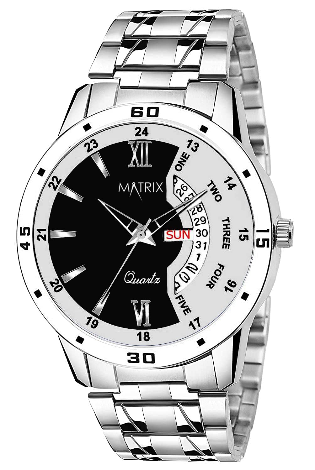 Matrix Men Silicone Analogue Day & Day Wrist Watch & Boys (Black Band-Silver), Band Color-Black,Dial Color-Black (B09SL5W48H) Amazon Price History, Amazon Price Tracker