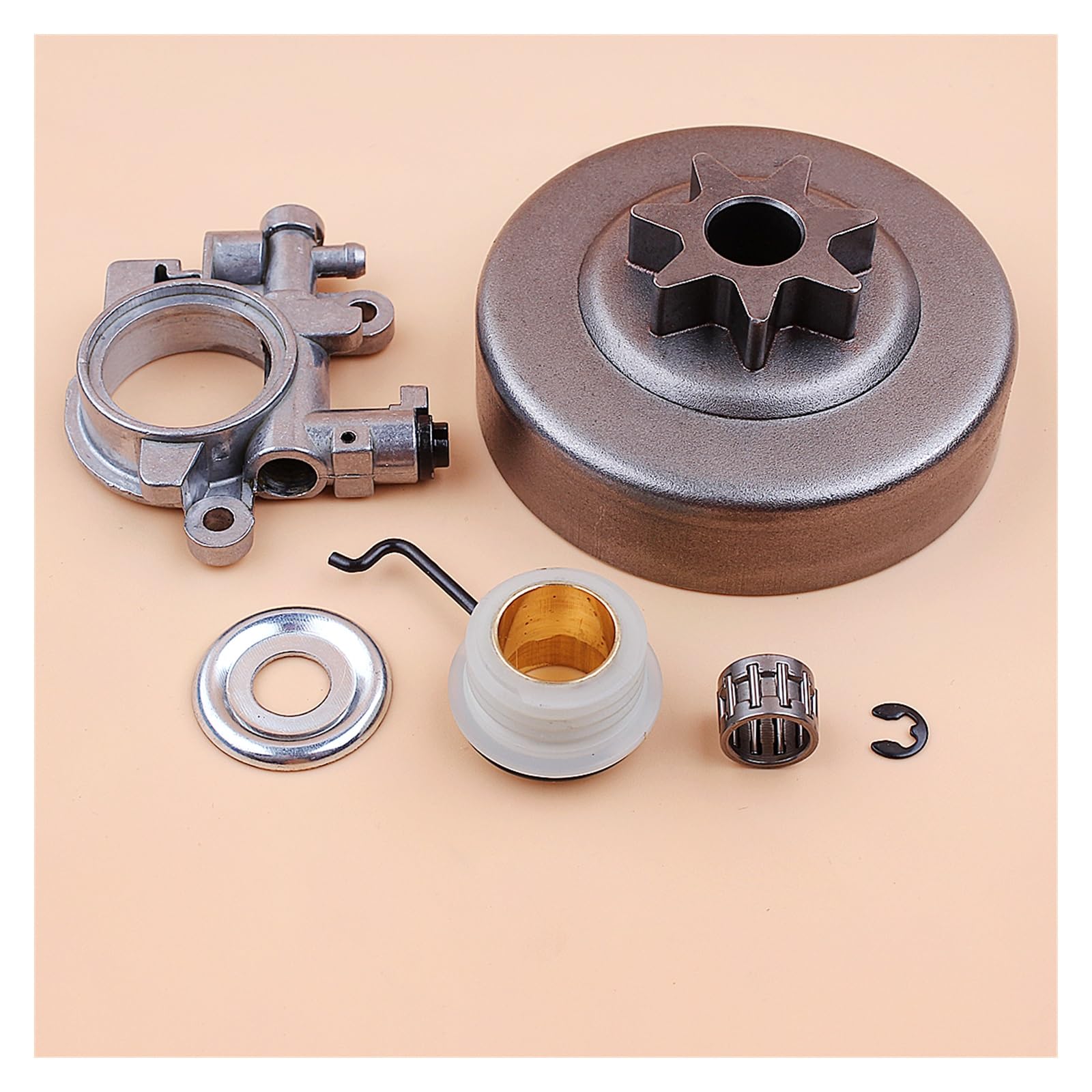 Kit de engranaje de tornillo sin fin de bomba de aceite de cojinete de tambor de embrague de 3/8 "7T for Stihl 029 039 MS290 MS310 MS390 MS311 MS391, piezas de motosierra, herramientas de jardín