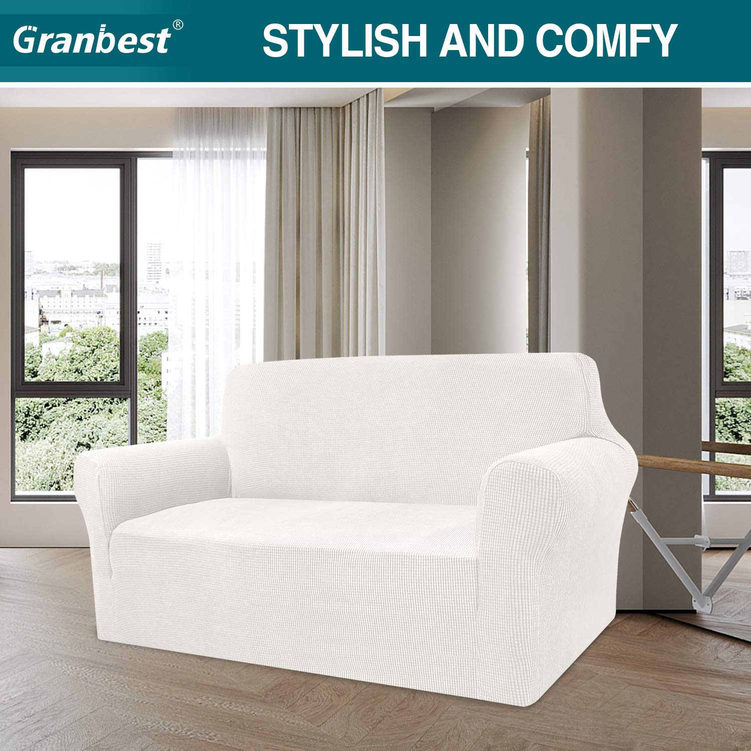 Granbest - Copridivano altamente elasticizzato, moderno, jacquard, per soggiorno, funge da protezione per cani e animali domestici