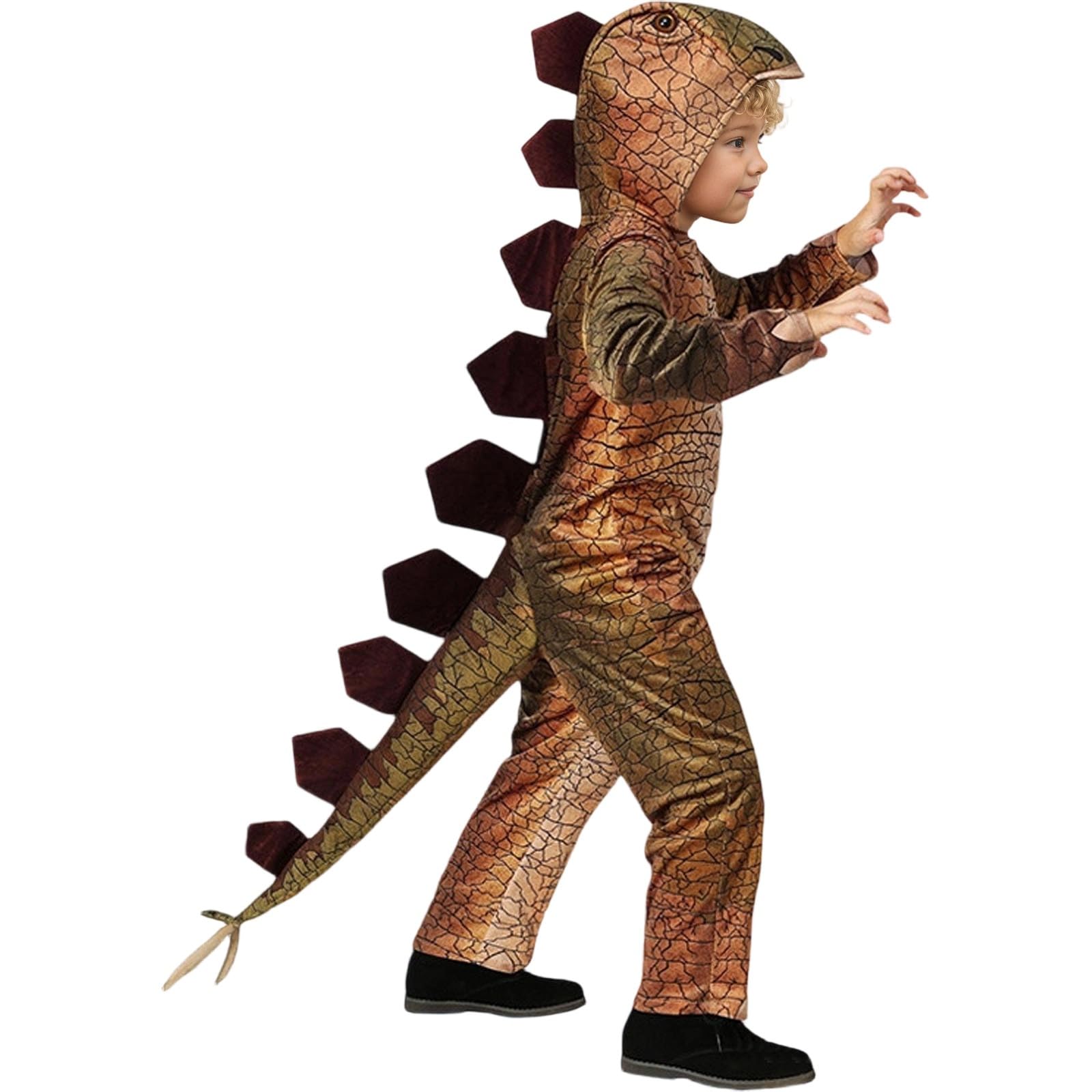 Générique 2026 DéGuisement Dinosaure Enfant 3~14 Ans, Deguisement Monstre Enfant Combinaison avec Capuche Costume d'halloween pour GarçOn Fille Animal Cosplay Halloween Carnaval NoëL FêTe DéGuiséE