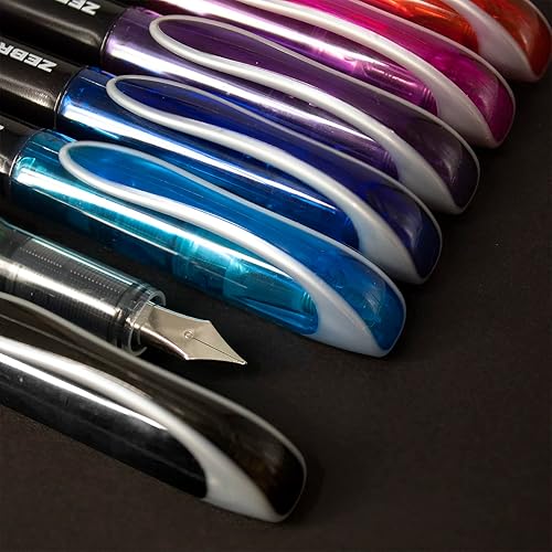 Miniatura 7 de Zebra Fuente - Pluma estilográfica desechable, tinta azul claro, paquete de 6