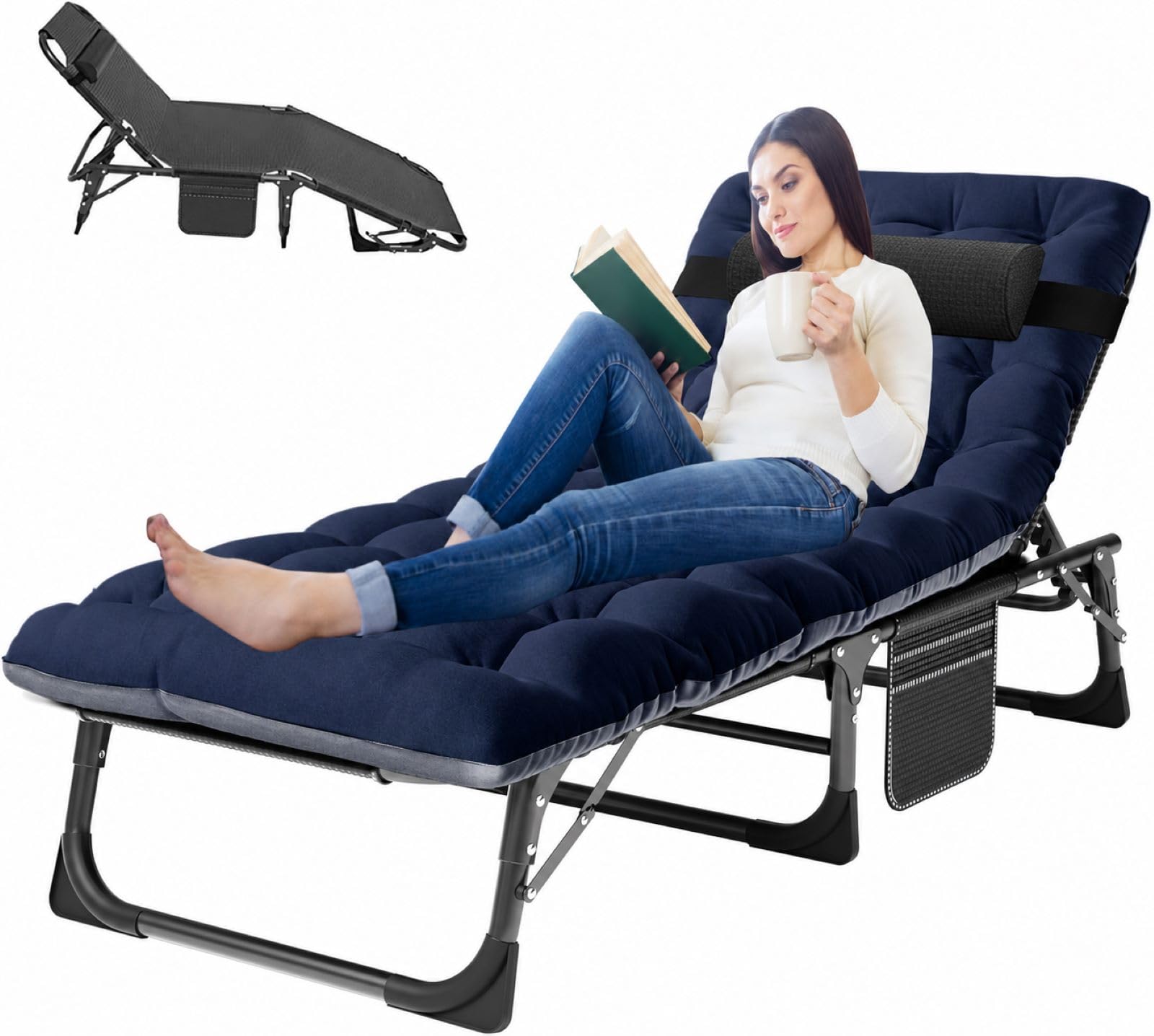 LILYPELLE Folding Camping Cot, Extra Wide Heavy Duty Sleeping Cots