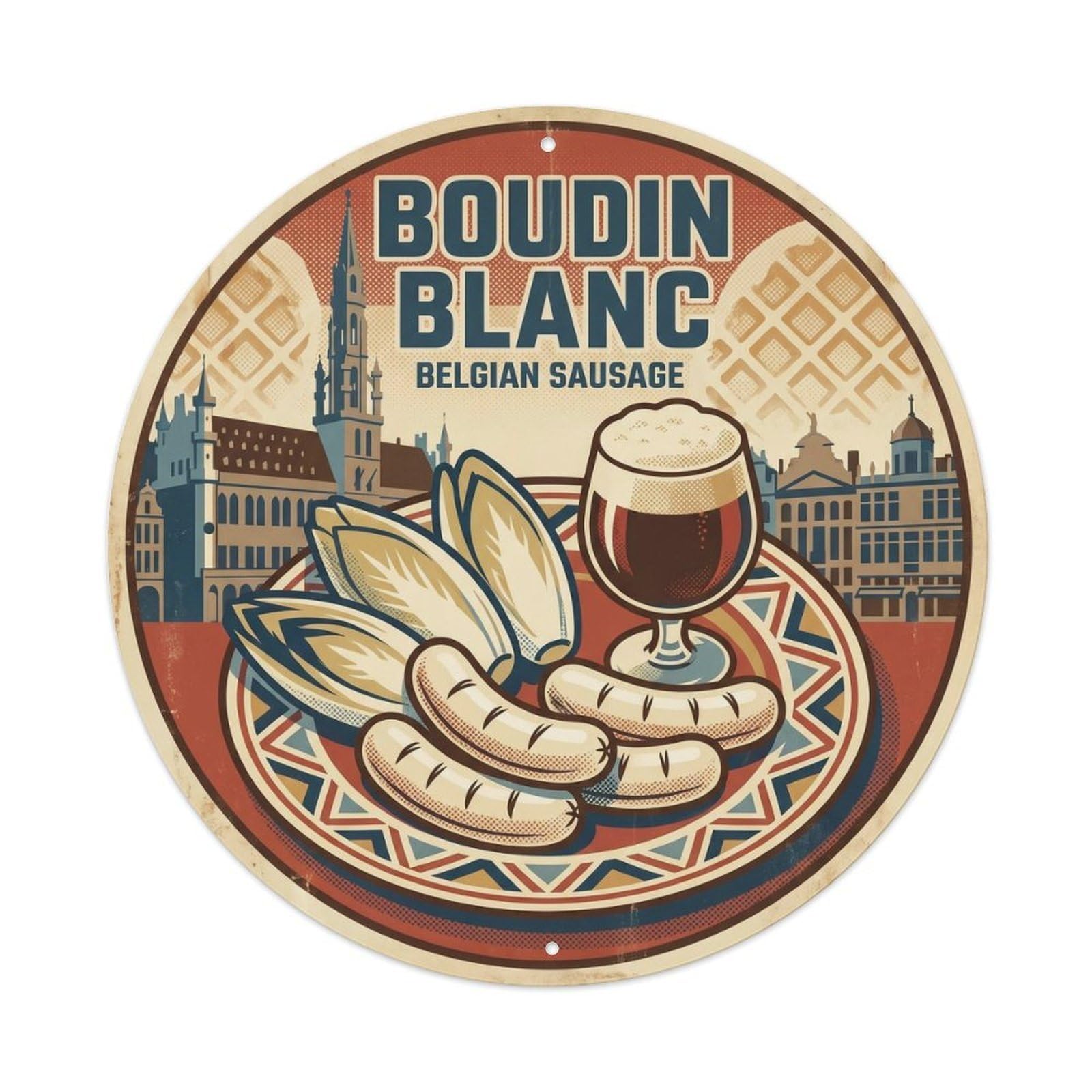 French Boudin Blanc Deli Cuisine Classic Metal Tin Sign