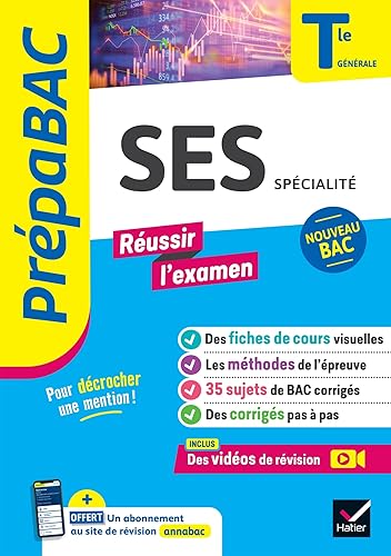 Prépabac Réussir l'examen - SES Tle générale (spécialité) - Bac 2025: fiches de révision, sujets de bac corrigés &amp; vidéos