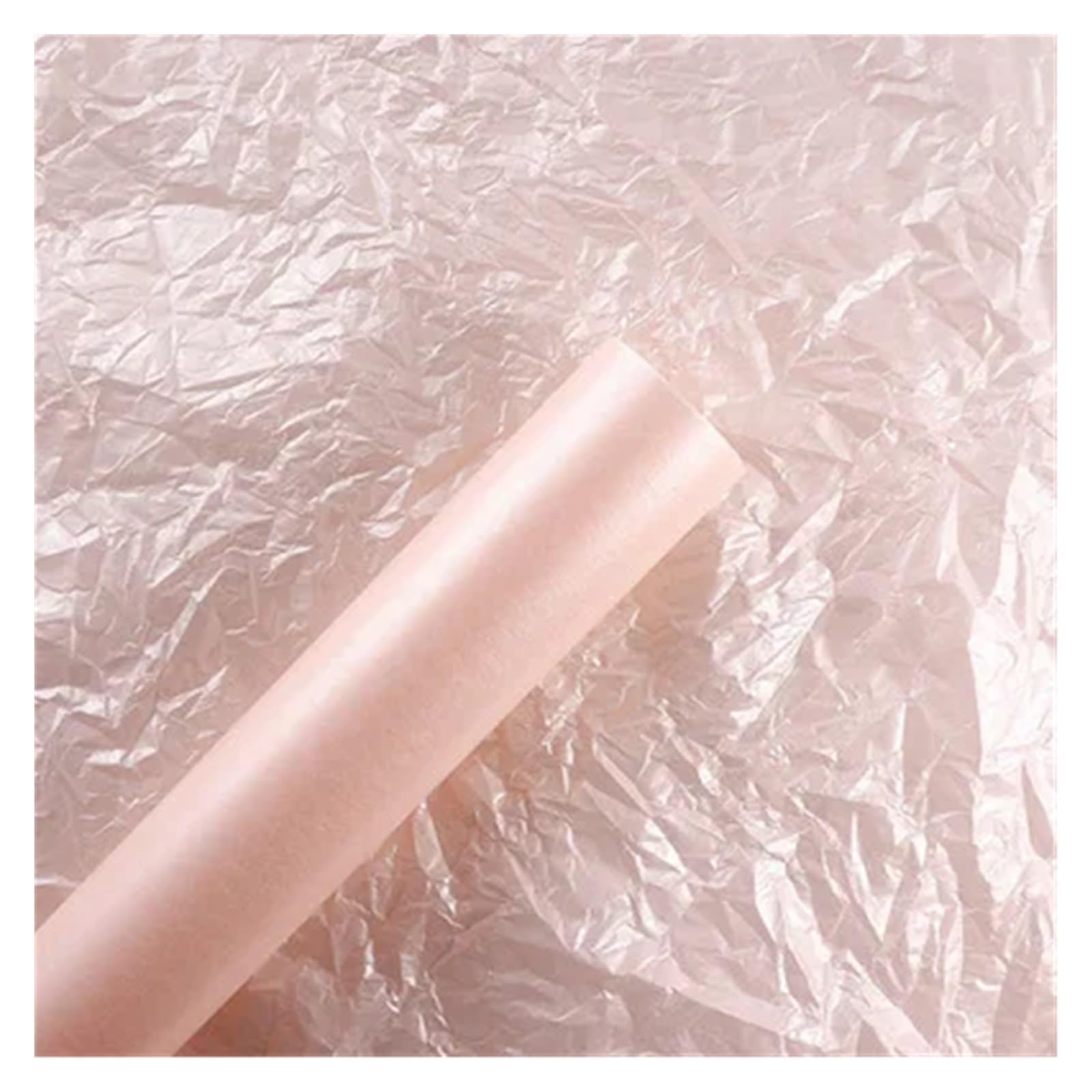 WENH Waterproof Pearlescent Tissue Paper, Thickened Flower Packaging, Bouquet Lining Paper, Crinkle Paper Pack For Arts And Crafts(Cherry blossom pink)