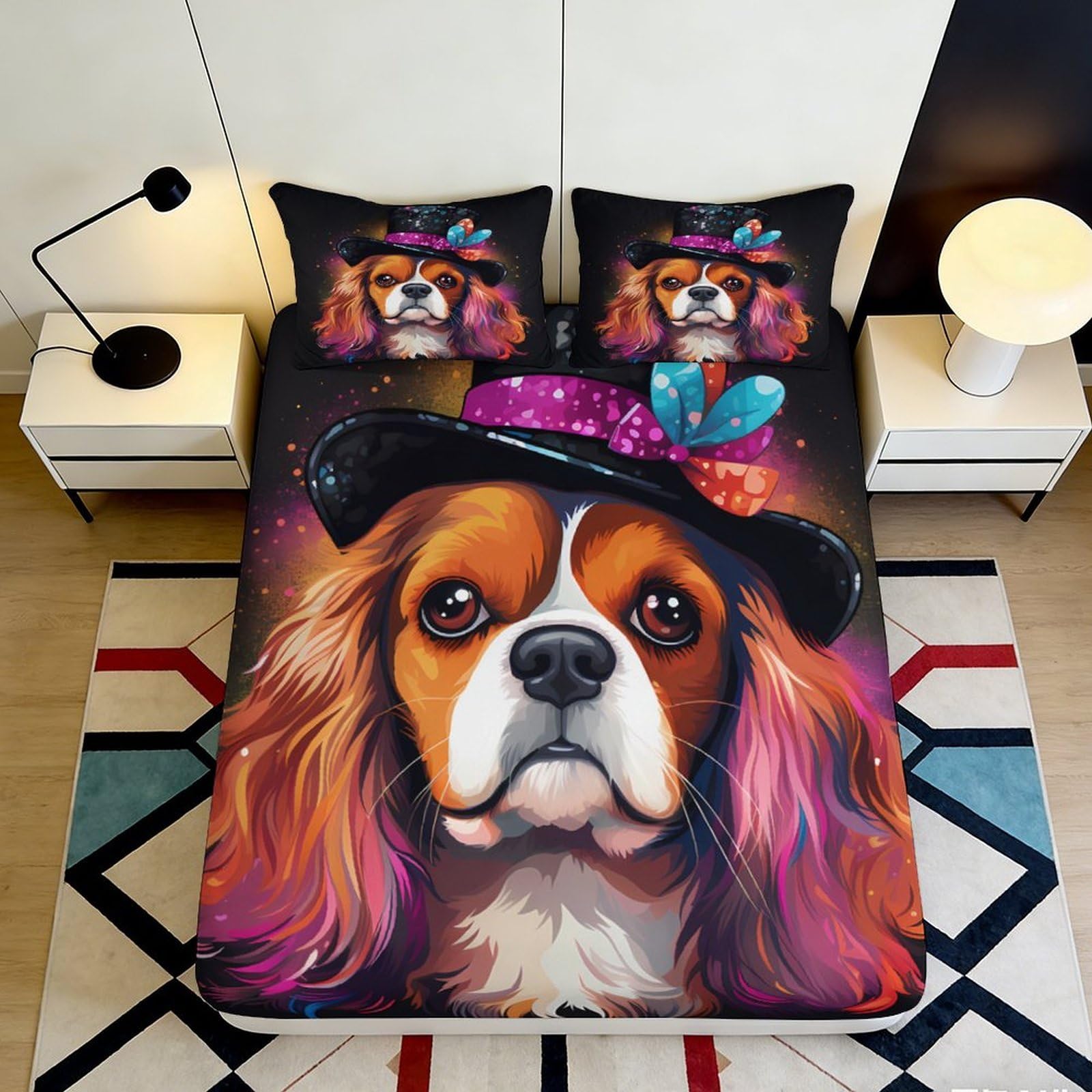 3D Printed Artistic Lion Fitted Sheet Microfiber Deep Pocket Non-Slip Bedroom Full Wrap Lion Mattress Fitted Cover for Adults Teens 90x200x25cm