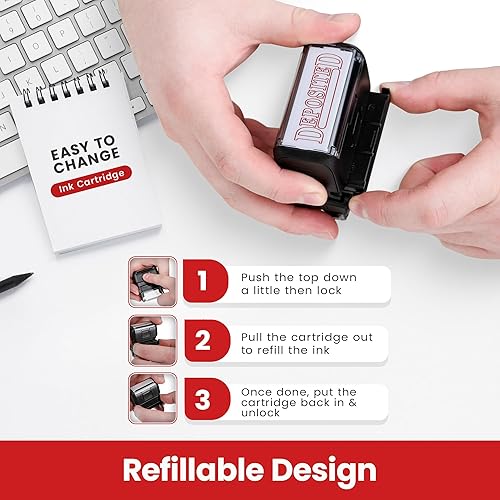 Miniatura 7 de Promot Sello de Goma Autoentintado Depositado - Sellos de Oficina Recargables - Negocios, Contabilidad, Pedidos, Contabilidad, Trabajo, Sellador