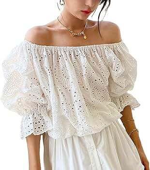 Amazon | [これ] 女性のトレンディなコットンアイレット刺繍