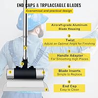 Vista 6 de VEVOR Juego de Cuchillas para Desnatar, Cuchillas de 10"+16"+24" + Mango de Extensión de 35"-78", Cuchillo de Construcción Europeo de Acero