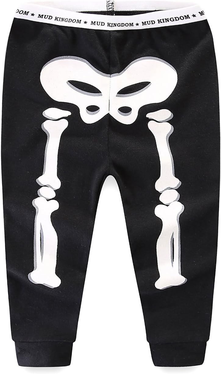 泥Kingdom Glow in the Dark Boysスケルトンホームセット半袖Tシャツとパンツ カラー: ブラック