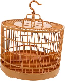 Hanging Bird Cage for Parakeets Vintage Hollow Design Hook Portable Bird Cage for Outdoor Travel Home Use Secure