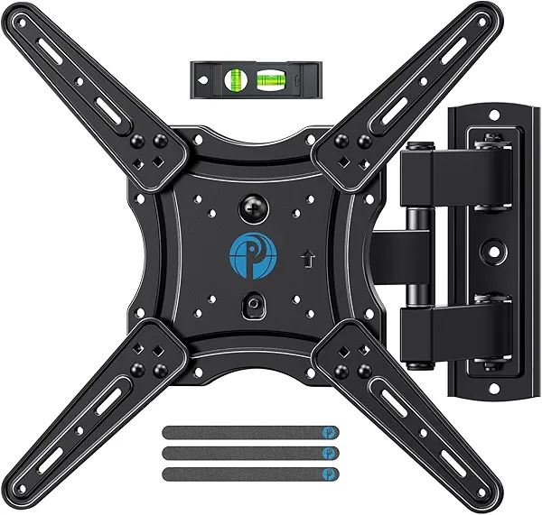 Pipishell Full Motion TV Wall Mount for 26-65 inch Flat or Curved TVs up to 77 lbs, TV Bracket Wall Mount with Articulating Arms, Extension, Tilt, Swivel, Leveling, Max VESA 400x400mm, PIMF7