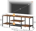 HOOBRO TV Stand avec les sorties de puissance à 65 Des pouces, TV Table Console avec étagères de rangement, industriel TV Banc, Media Entertainment Center pour Chambre à coucher, Rustic Brown et Noir BF40DS01