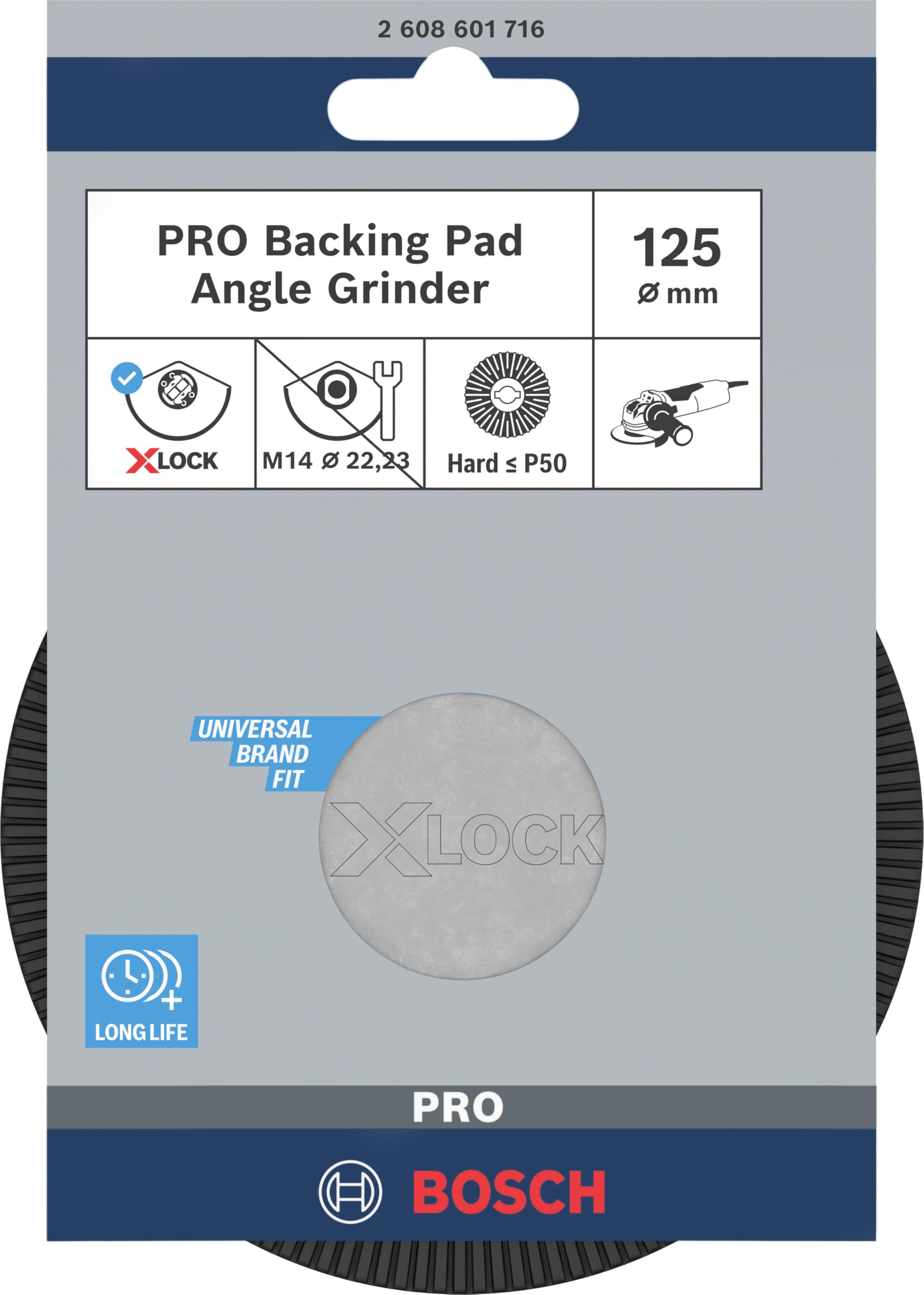 Bosch Professional Accessories Professional 2608601716 Destek Tabağı, Sert (X-Lock, Ø125 Mm)