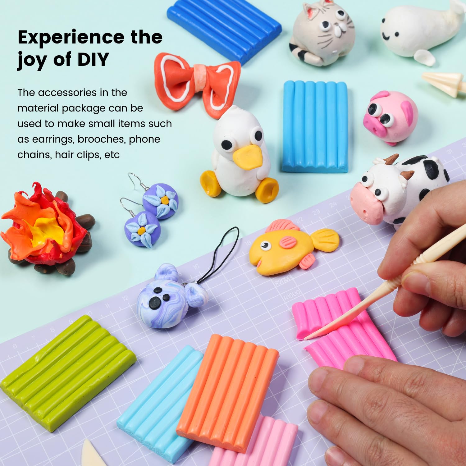Polymeer Klei Set ARTFLY – 50 Kleuren, Ovenhardend, Met Gereedschap En Sieraden Accessoires | Niet-Giftig, Voor DIY En Knutselen Creatieve Klei Set