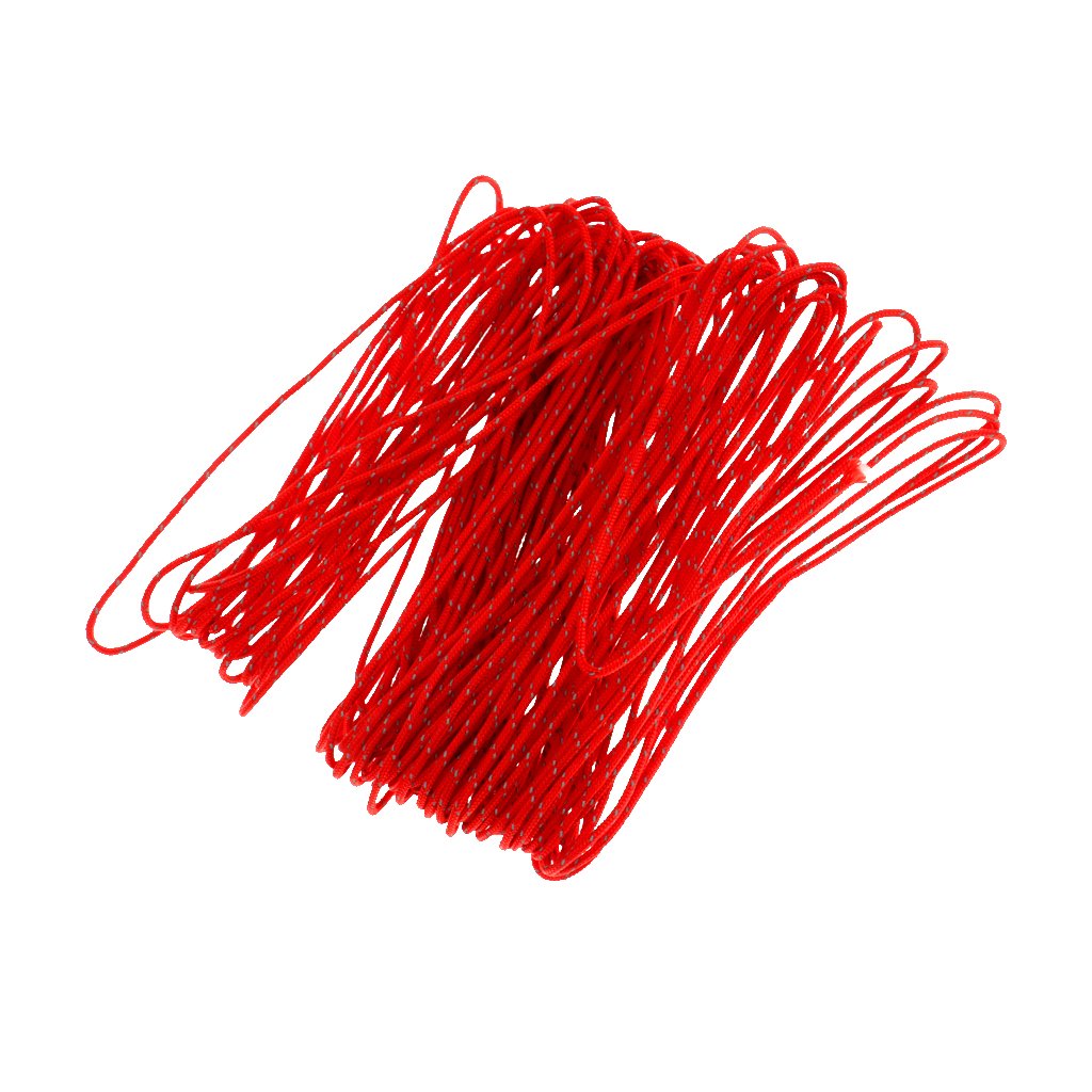 Generic 20 Meters Outdoor Camping Runners Guyline Tent Rope Cord Paracord 1.8mm - 3 Colors to choose - red-image-47