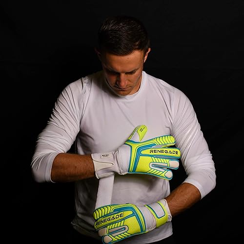 Miniatura 4 de Renegade GK Vulcan - Guantes de portero con protector de microbios (tamaños 6-11, 4 estilos, nivel 3) para dedos Pro-Tek y 3.5+0.118in Hyper Grip