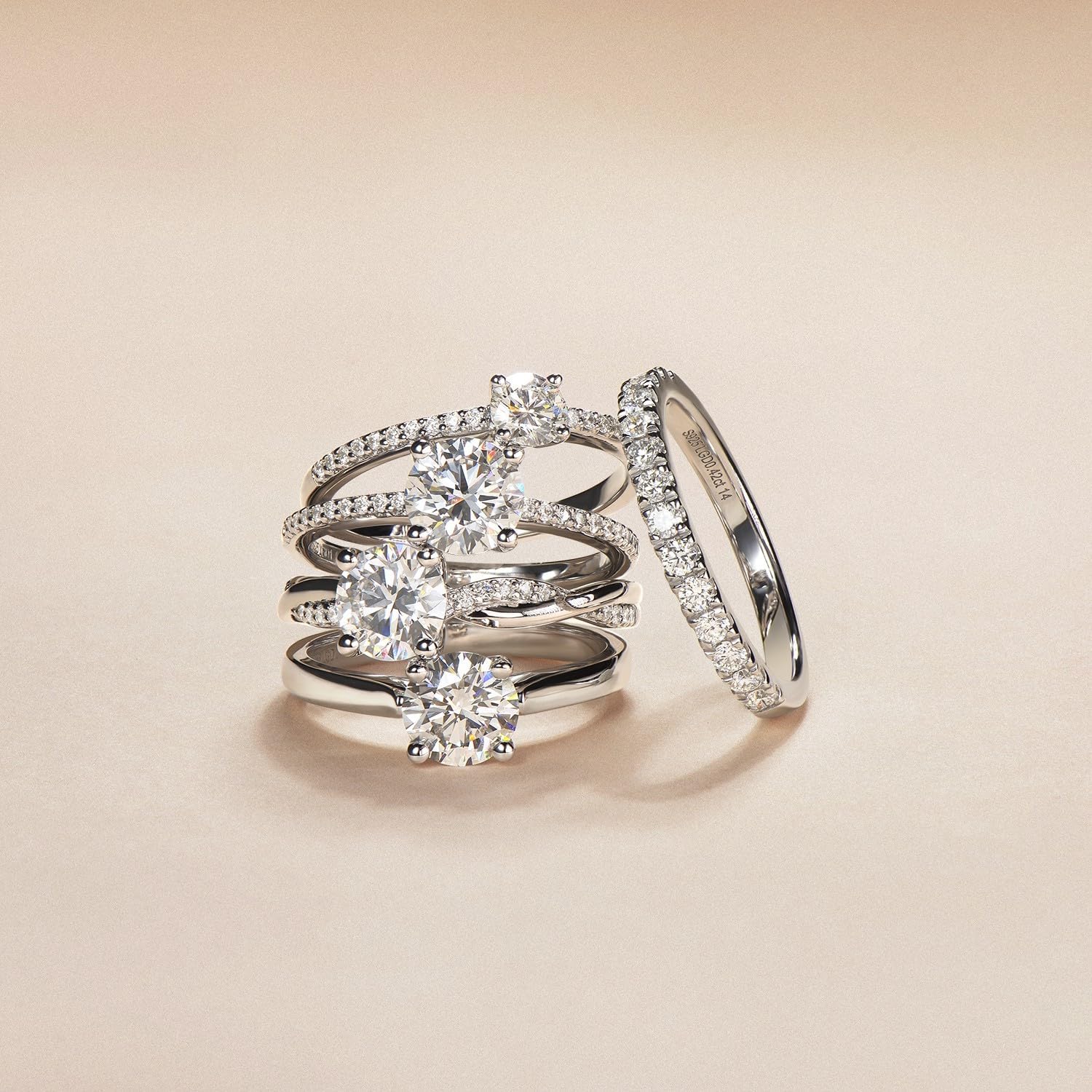 AGVANA Vows in Brilliance 0.4-1.2 Ct. Tw. Lab Grown Diamond Solitaire Ring in Sterling Silver (0.3-1 Carat Main Stone) Engagement Promise Anniversary Wedding Ring for Women (D-E Color, VS Clarity) - Image 6