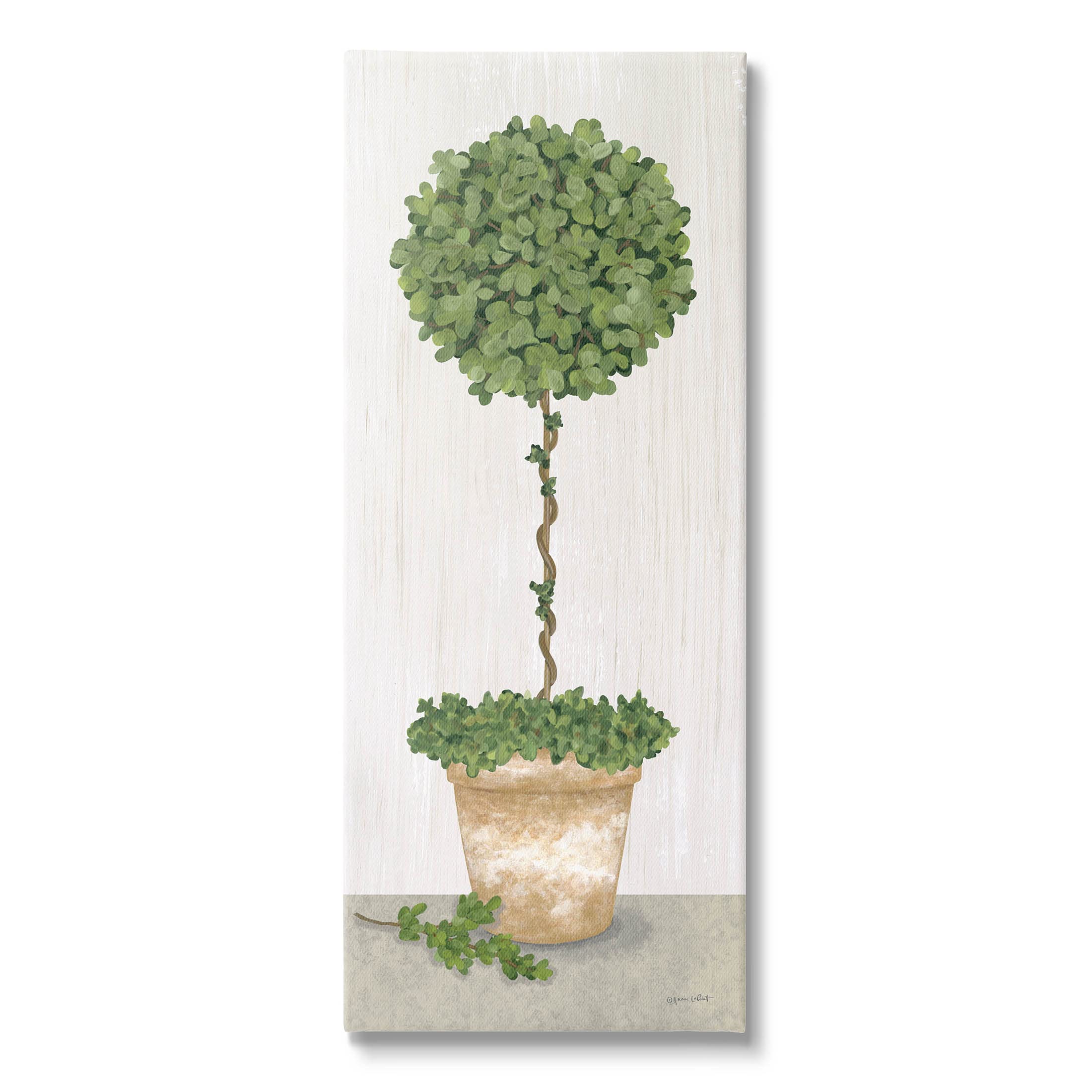 Stupell Industries Round Botanical Potted Tree Canvas Wall Art, Design by Annie LaPoint