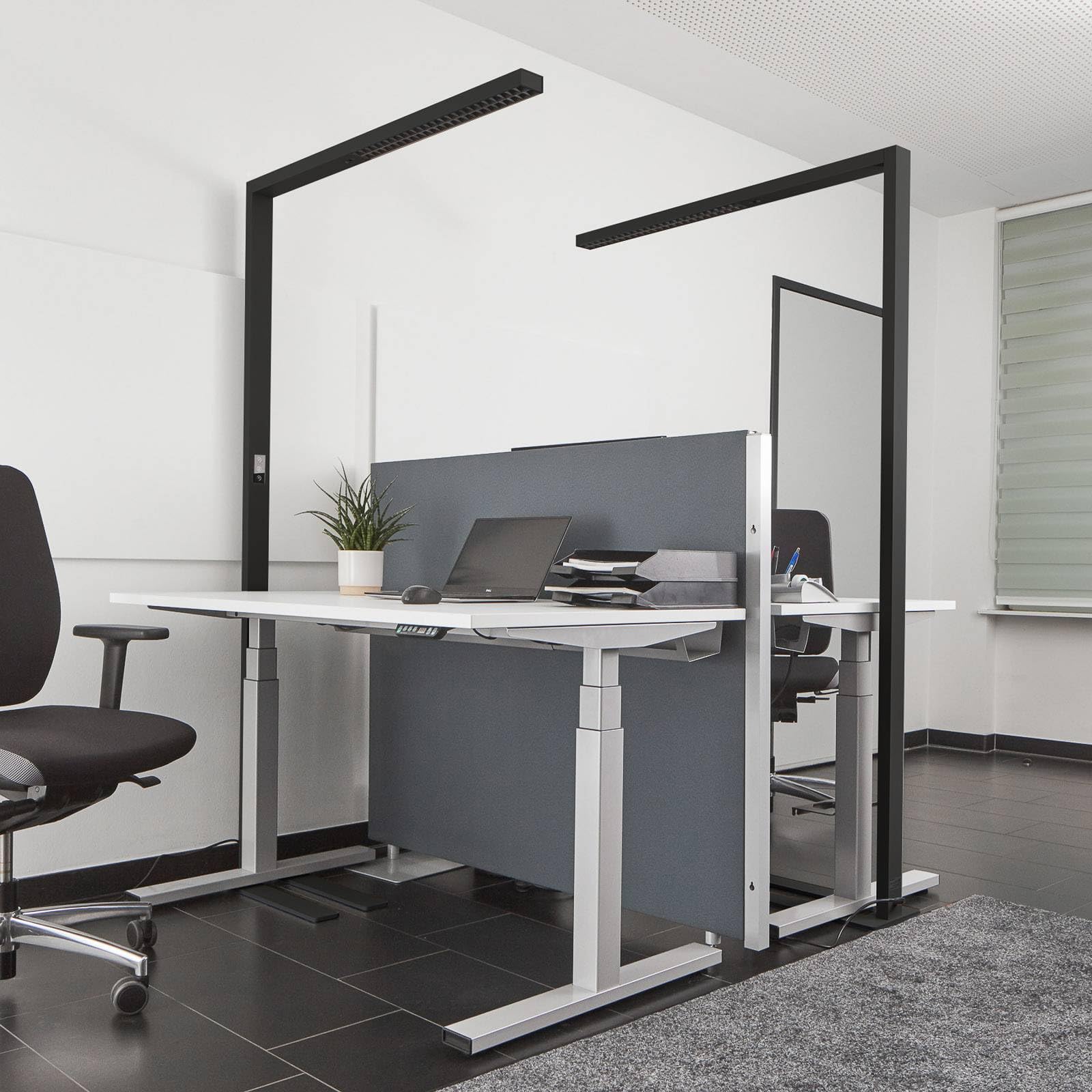 Arcchio LED Büro Stehlampe dimmbar, Bewegungsmelder Tageslichtsensor Bürolampe Up and Down 7200lm 4000K Standleuchte Deckenfluter Office