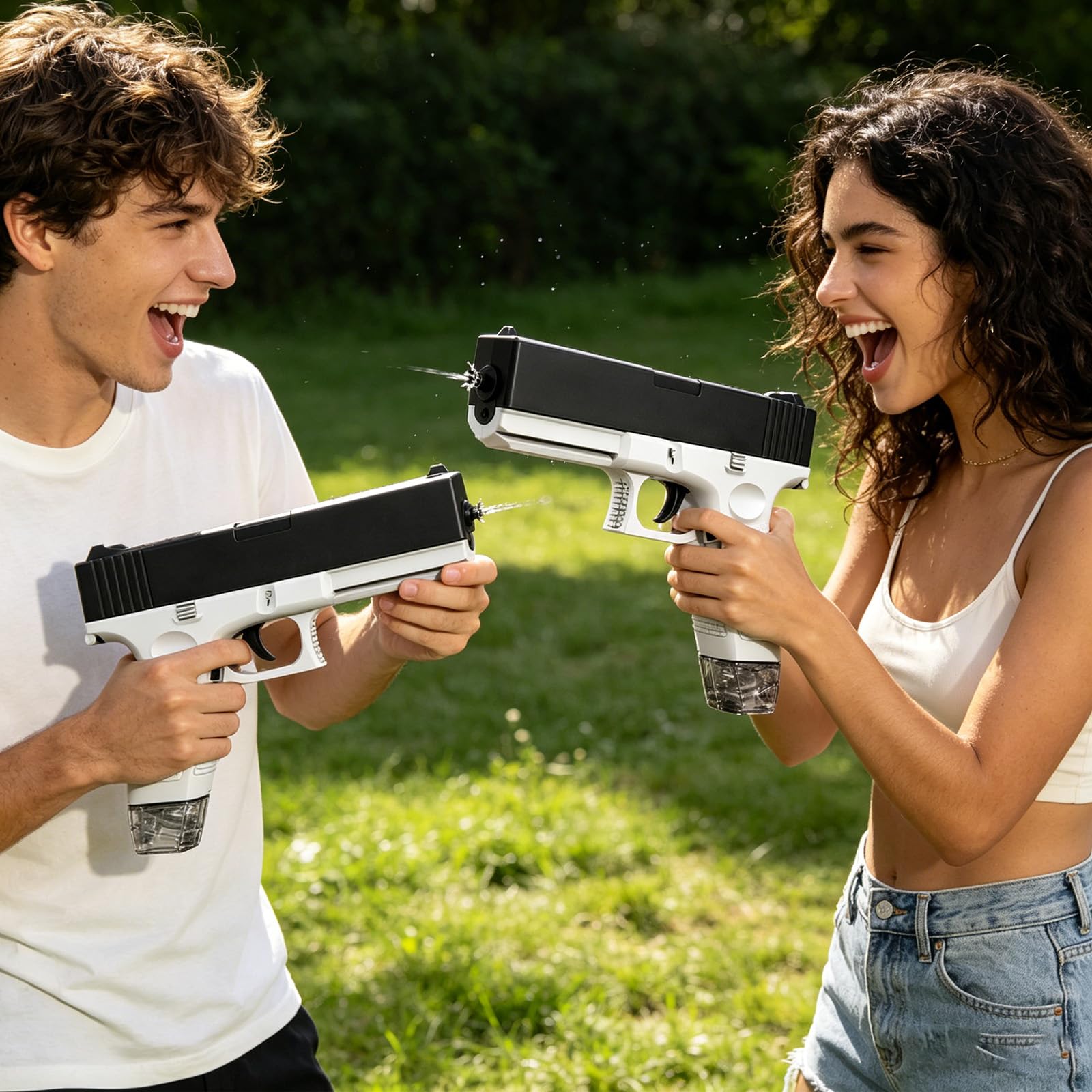 Pistola de Agua Eléctrica,2 Piezas Potente Pistola de Agua,Water Gun,Pistola de Agua de Juguete,Juguetes de Piscina,Summer Pool Beach Party Toys,para Playa,Exteriores,Verano,Piscina