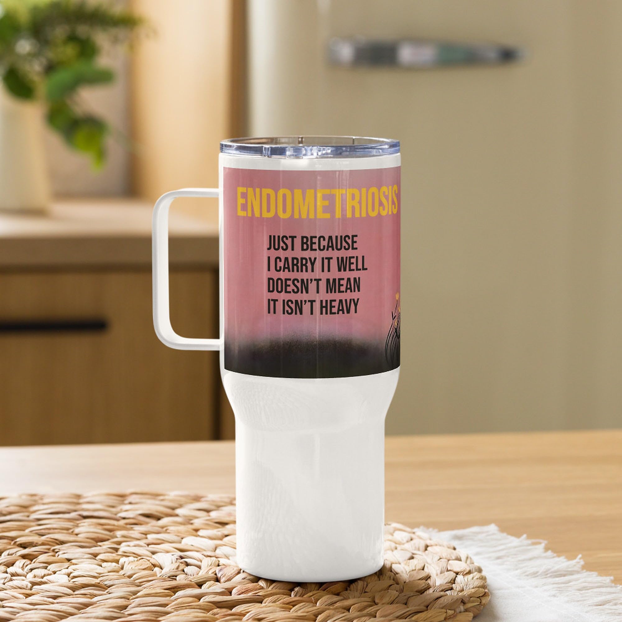 Taza de Viaje Endometriosis con Asa, Regalo para la Comunidad Endo