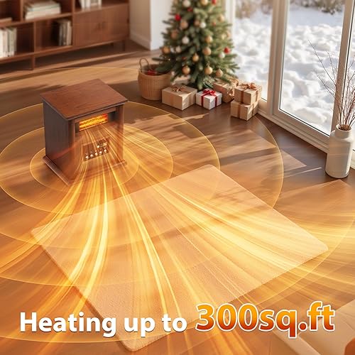 Miniatura 5 de Calentador infrarrojo de 1500 W para uso en interiores, calentador eléctrico para habitaciones grandes, termostato de 3 modos, temporizador de 12