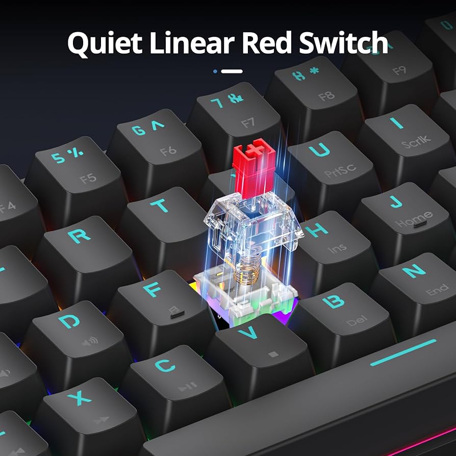 ⭐︎meri0005⭐︎ Amazon.com: surmen 60% Mechanical Gaming Keyboard with Linear Red