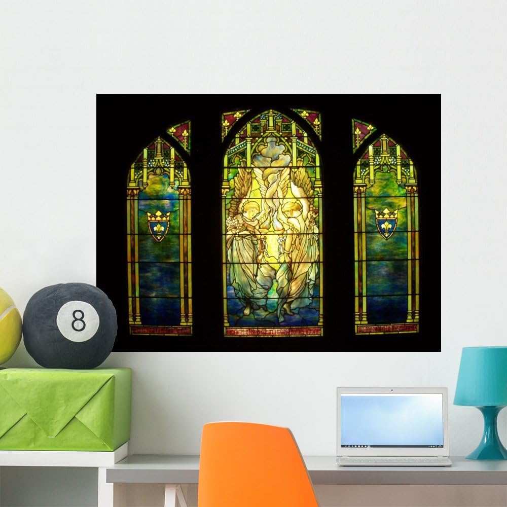 Wallmonkeys Tiffany Stained Glass Window Wall Decal Peel and Stick