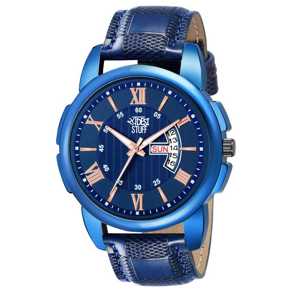 SWADESI STUFF Analogue Blue Dial Leather Strap Watch for Men and Boy (B0834398VT) Amazon Price History, Amazon Price Tracker