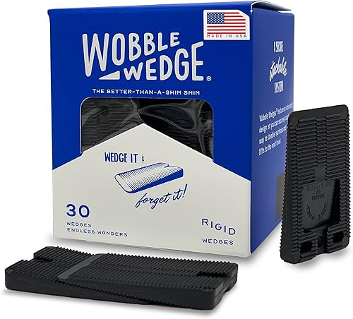 Wobble Wedges Cuñas de plástico rígido, paquete de 30 – Fabricado en Estados Unidos – Cuñas multiusos para mejoras del hogar y trabajo – Cuña de