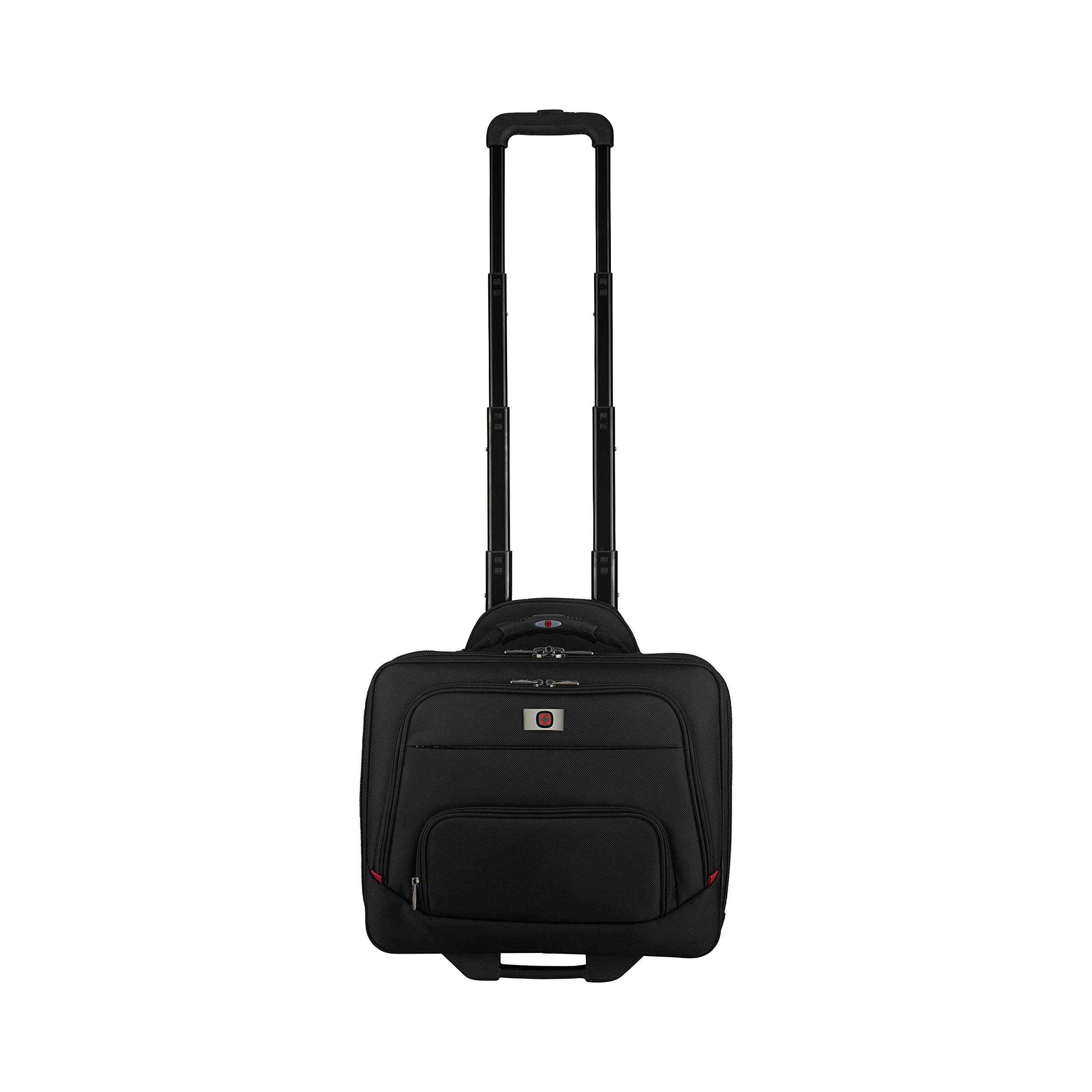 WENGER Spheria Trolley Sac pour Ordinateur portable 16 Pouces, Poche pour Tablette Tactile 10 Pouces, Porte-Documents à Roulettes, 22 l, Femmes Hommes, Bureau Voyages d’Affaires Uni, Noir, 605978
