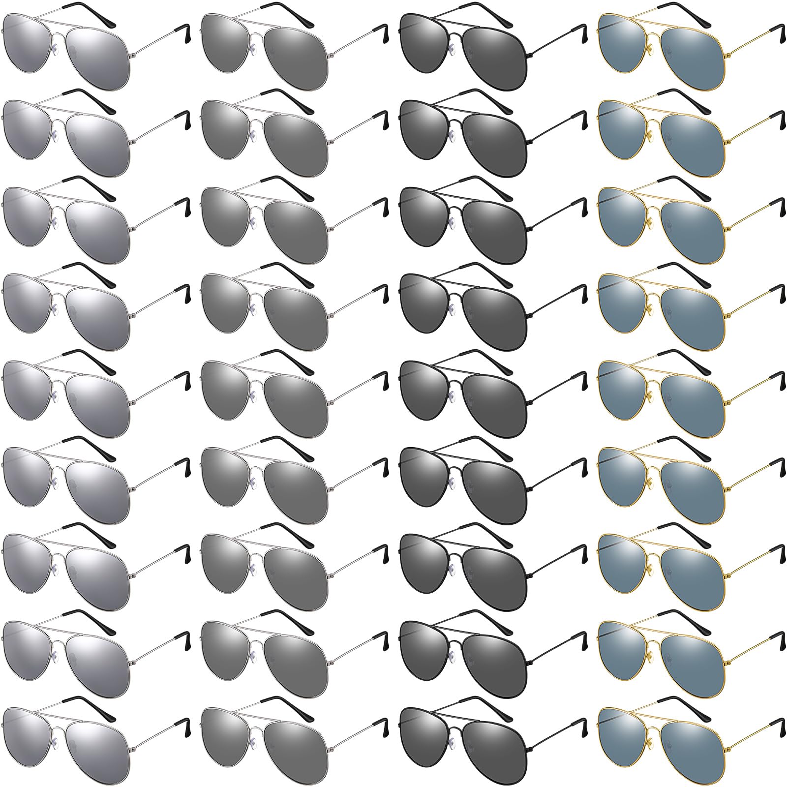 Mepase 36 pares de lentes de sol clásicos para hombres y mujeres, lentes de sol ligeros para protección UV, pesca, compras, viajes