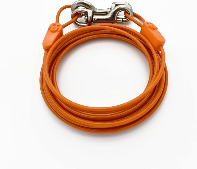 IntelliLeash Tie-Out Cables for Dogs up to 10/35/90/125/250 Pounds. Lengths from 12-100 Feet. (125 lbs / 20 ft)