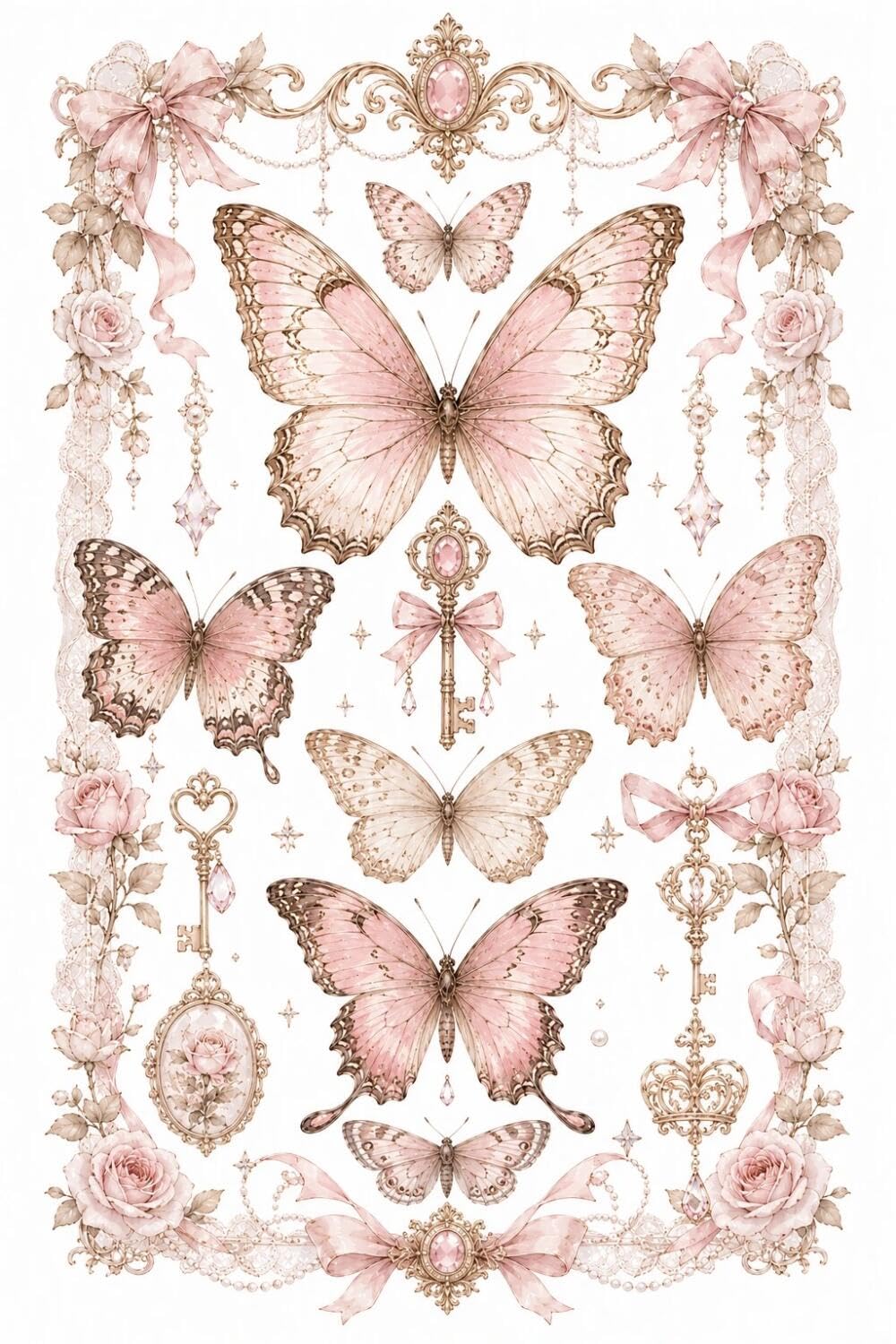 Rqwybcaxn Seed Bead Embroidery Kits Butterflies and Flowers 40x50cm