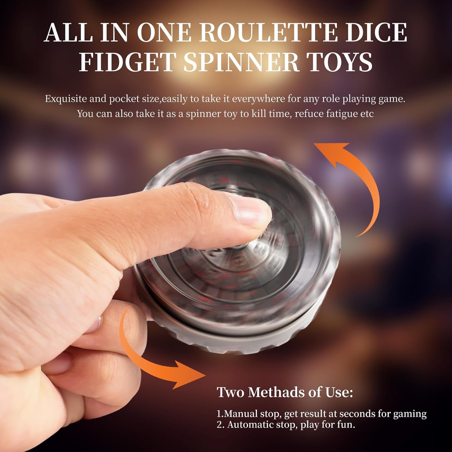 Froggod Roulette Dice Spinner – 1pc Metal DND Spinner with 3D Relief | Mechanical DND Dice with Gorgeous Gift Box for Rolling Game(D12 Bloodstains)