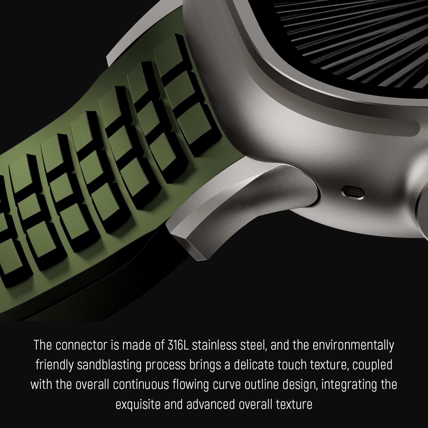 Modern Silicone Watch Band for Apple Watch Ultra 2 Band 49mm 46mm 45mm 44mm, Luxury Rugged Silicone Rubber Strap with Metal Connector & Folding Clasp for iWatch Ultra Series 10 9 8 7 6 5 4 3 2 1 SE for Men