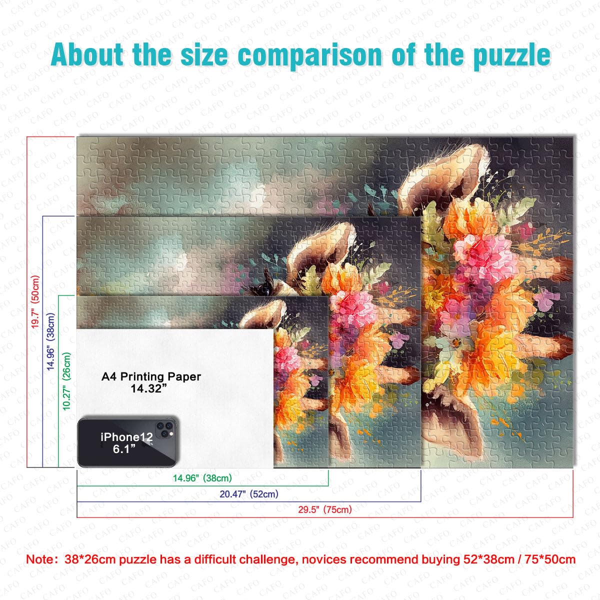 Puzzle pour Adultes 2000 pièces Girafe Bébé Puzzle pour Jeu éducatif Défi Jouet Cadeau Amusant 27,56 po x 39,37 po pour Adolescent Âge 14 Ans et Plus