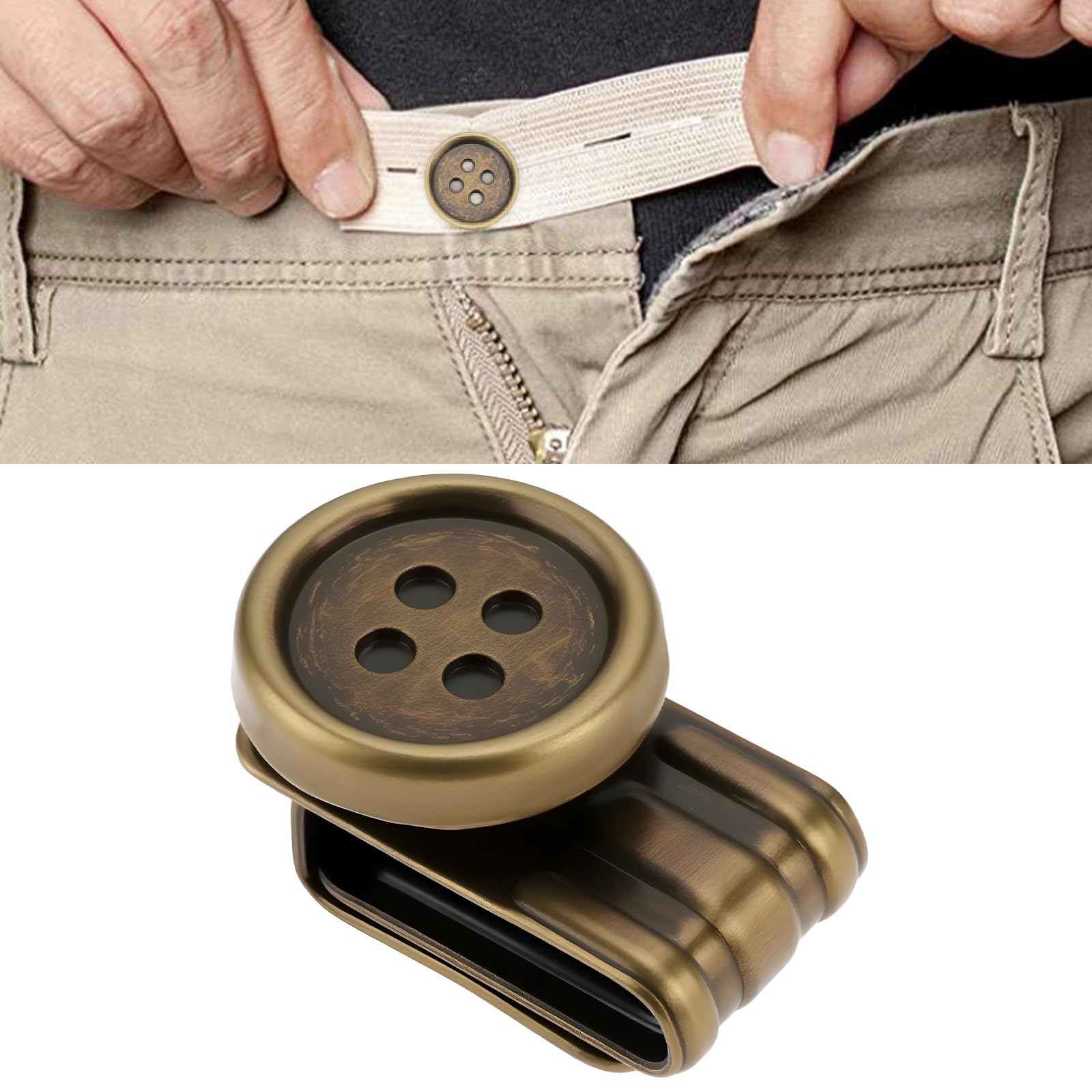 ECSiNG 8PCS Suspender Button Clip Antique Brass Compatible with Pants Suspenders Hats Various Diy Handmade Projects - Image 2